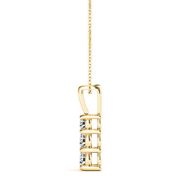 Graduated 0.35 ctw Diamond Three Stone Necklace Pendant-VIRABYANI