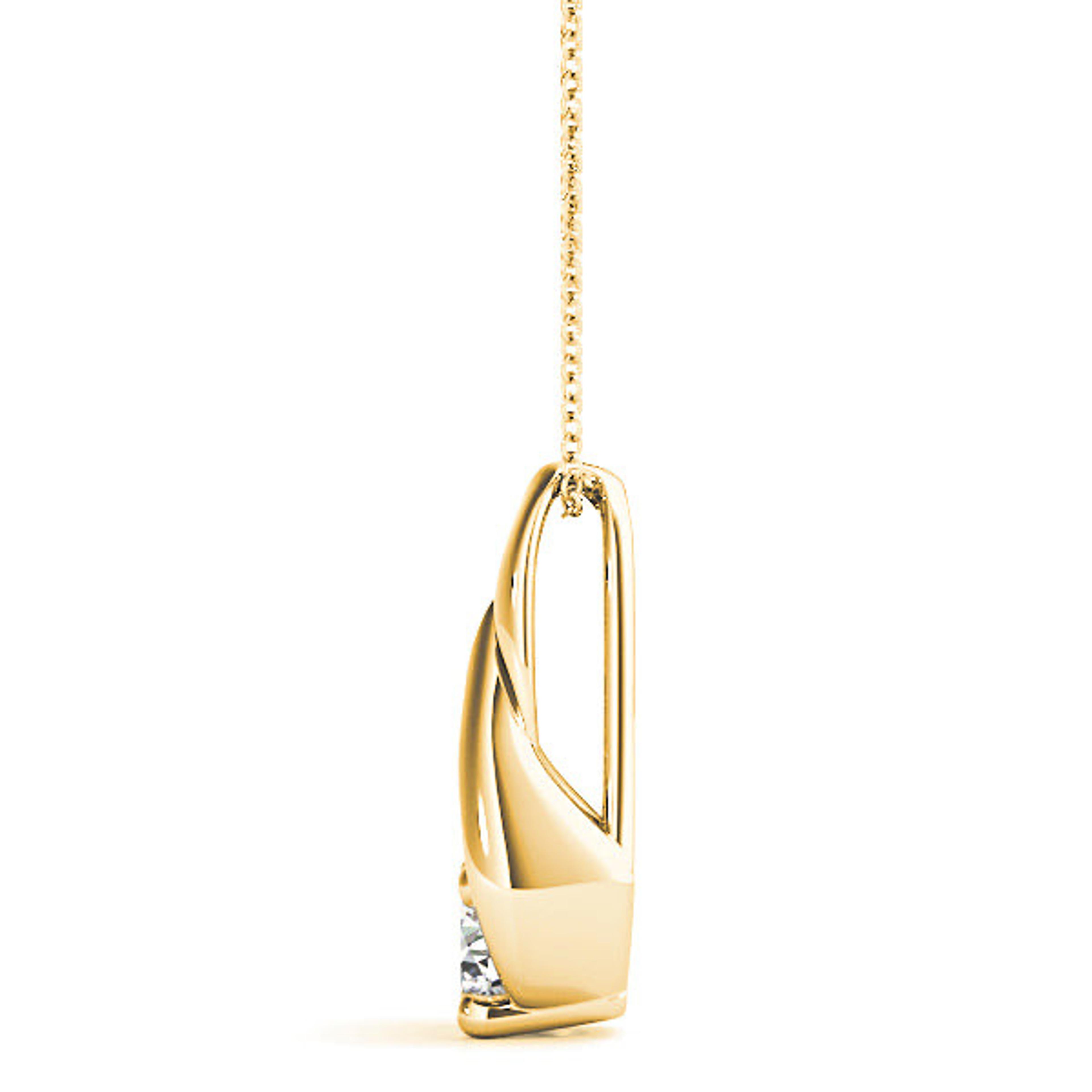Tear Drop Round Diamond Solitaire Necklace Pendant-VIRABYANI