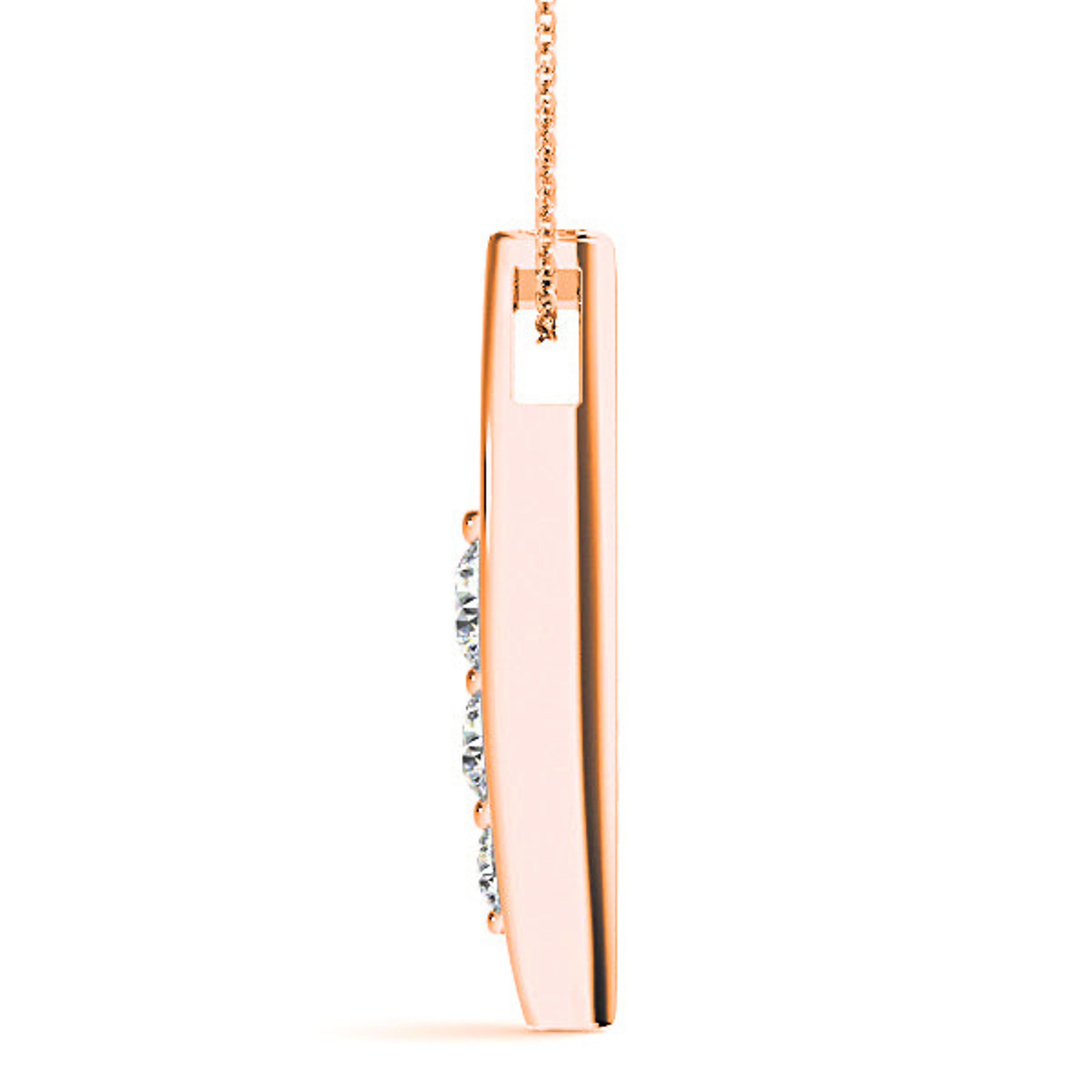 0.50 ctw Diamond Three Stone Necklace Pendant-VIRABYANI
