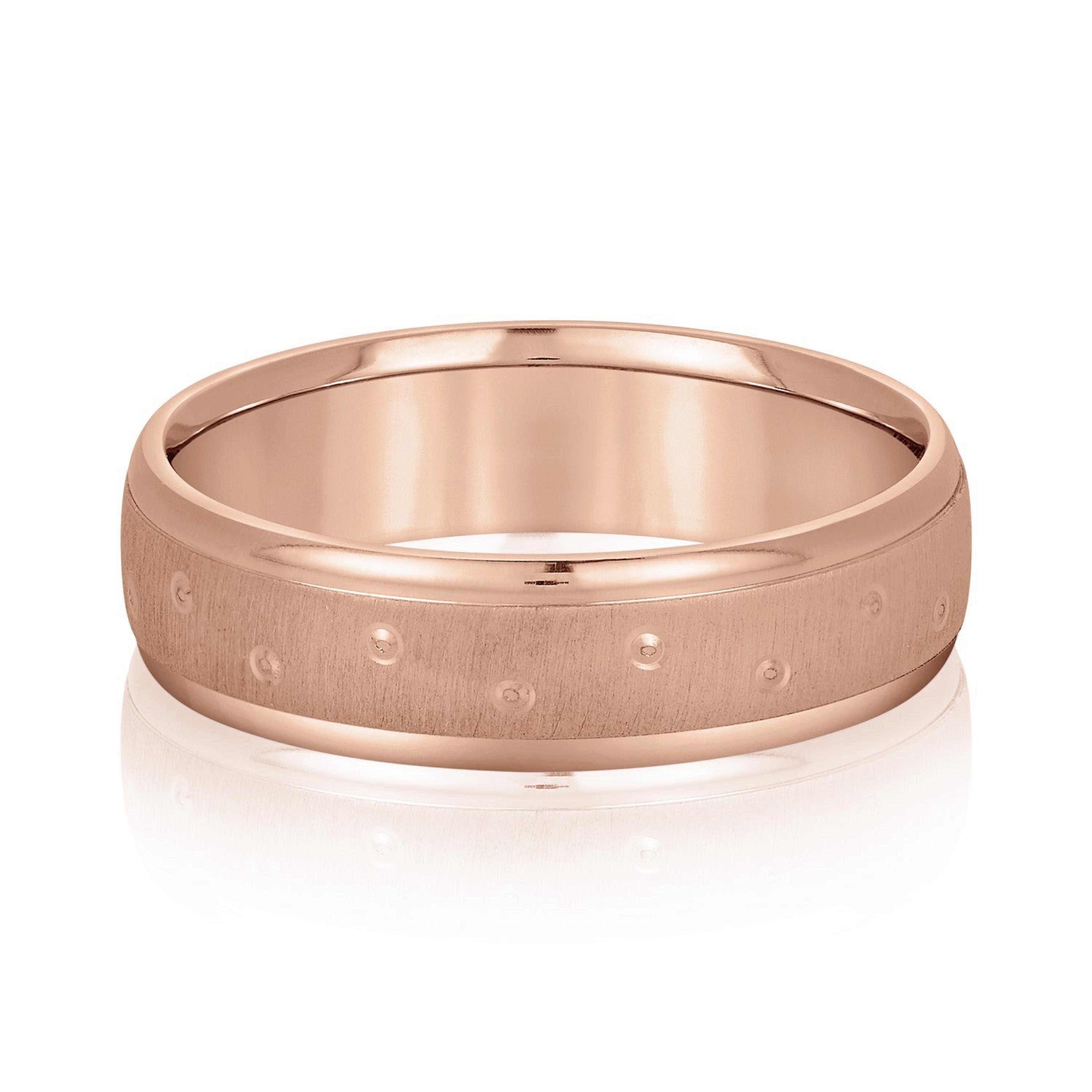 Men's Dots Pattern Wedding Band