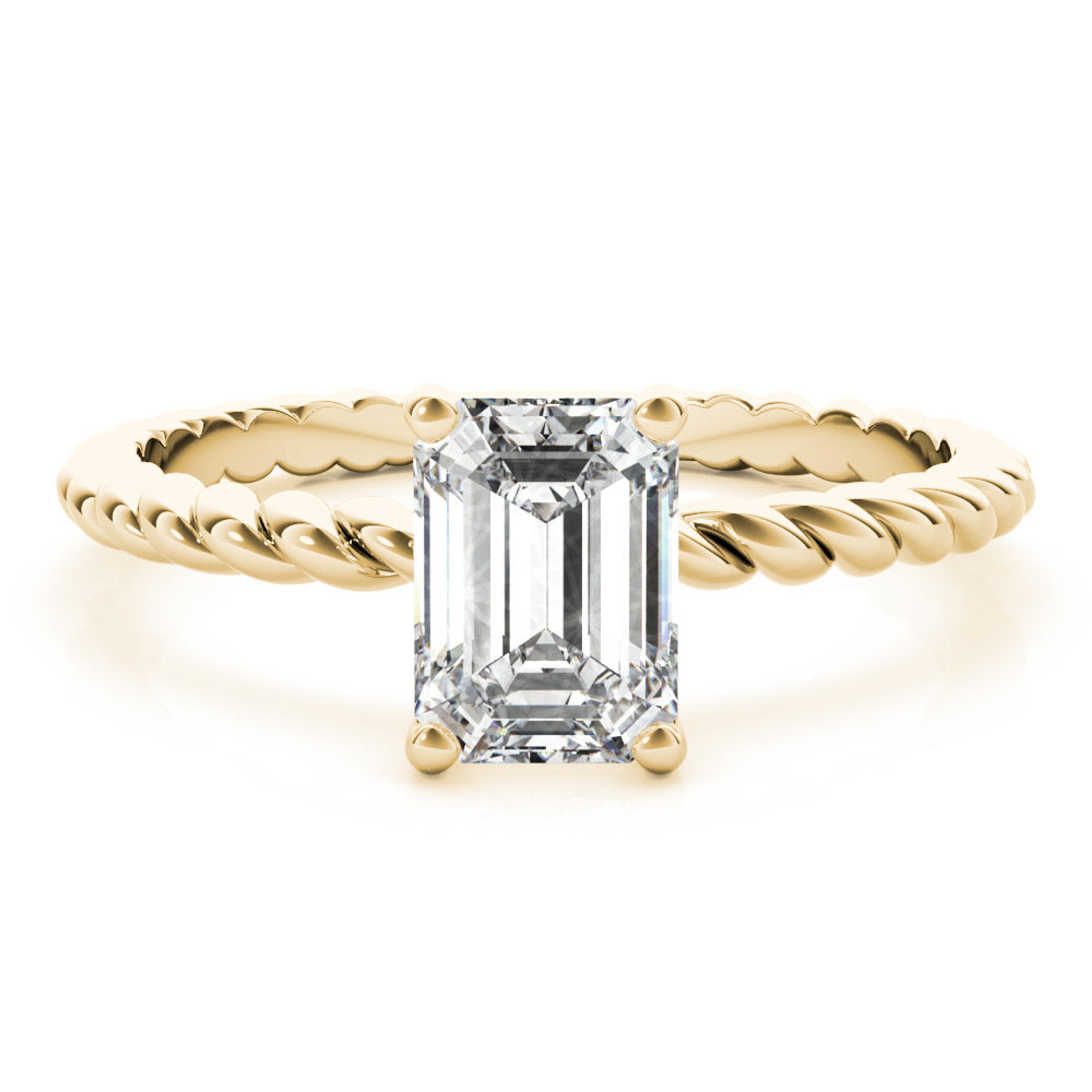 Eleanor Emerald Lab Grown Diamond Solitaire Engagement Ring IGI Certified