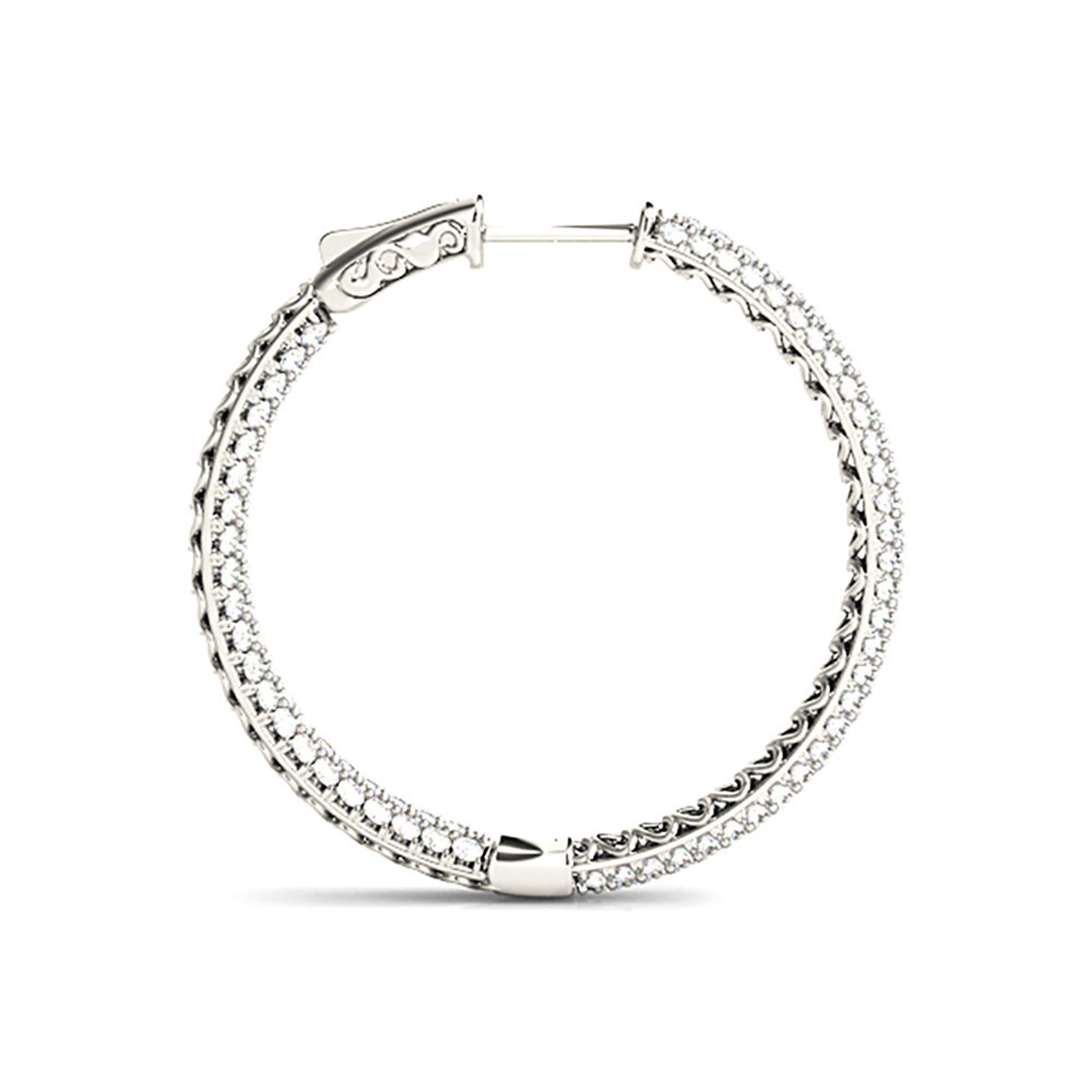 4.0 ctw Diamond Pave Hoop Earrings Inside-Out Style