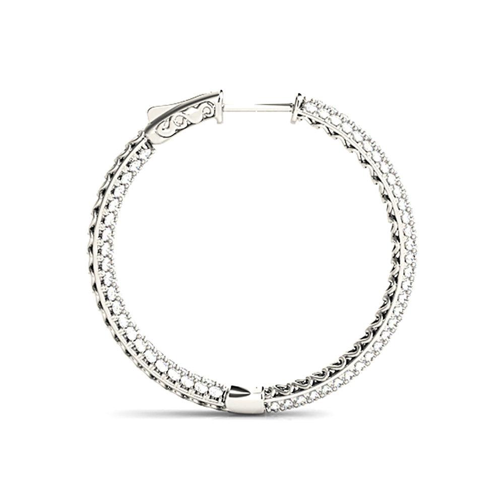 4.0 ctw Diamond Pave Hoop Earrings Inside-Out Style