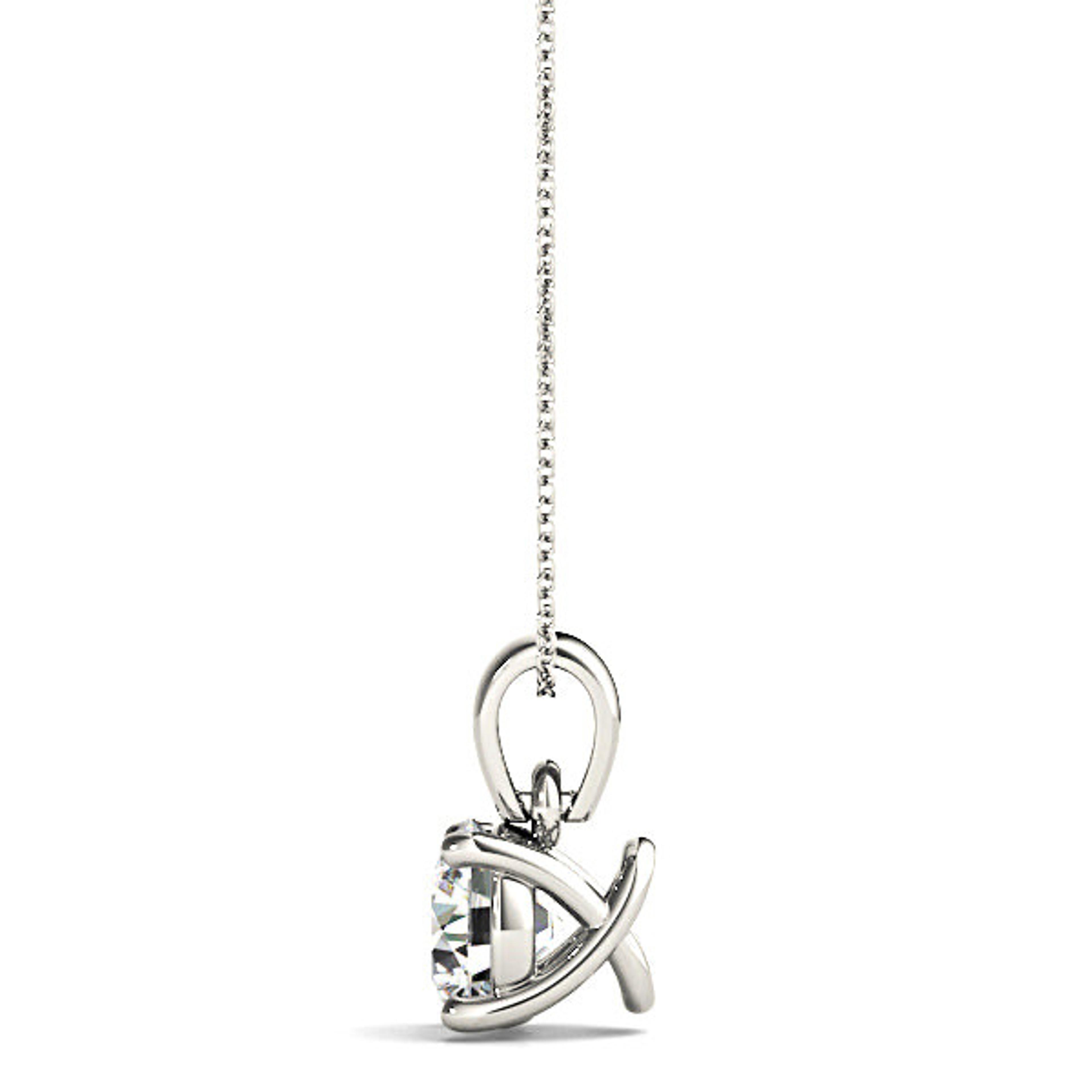 Trellis Setting Round Diamond Solitaire Necklace Pendant-VIRABYANI