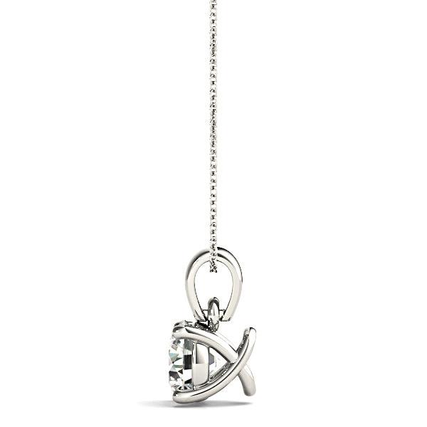 Trellis Setting Round Diamond Solitaire Necklace Pendant-VIRABYANI