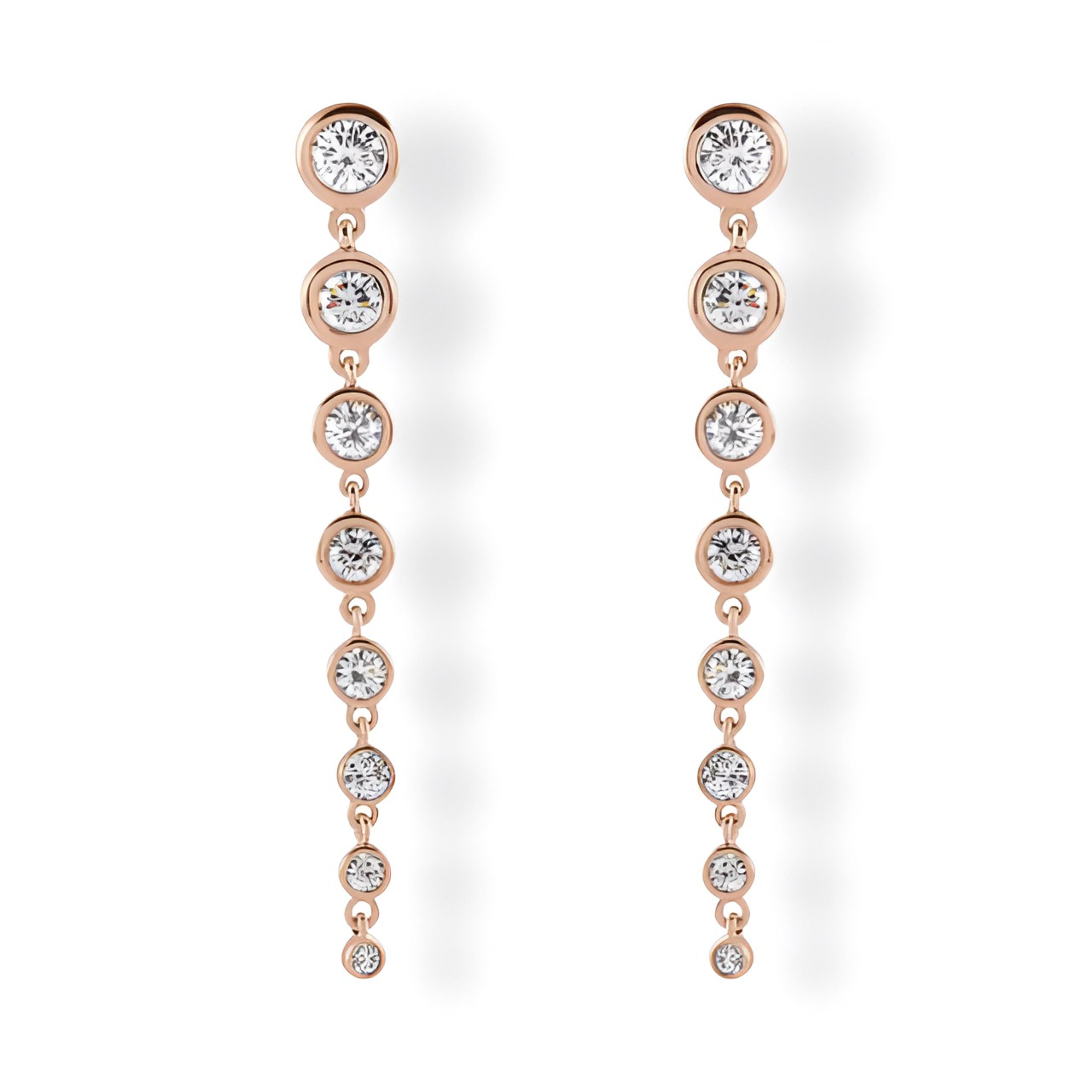 Graduated Diamond Drop Earrings