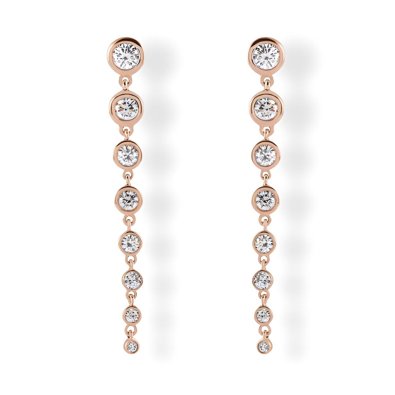 Graduated Diamond Drop Earrings