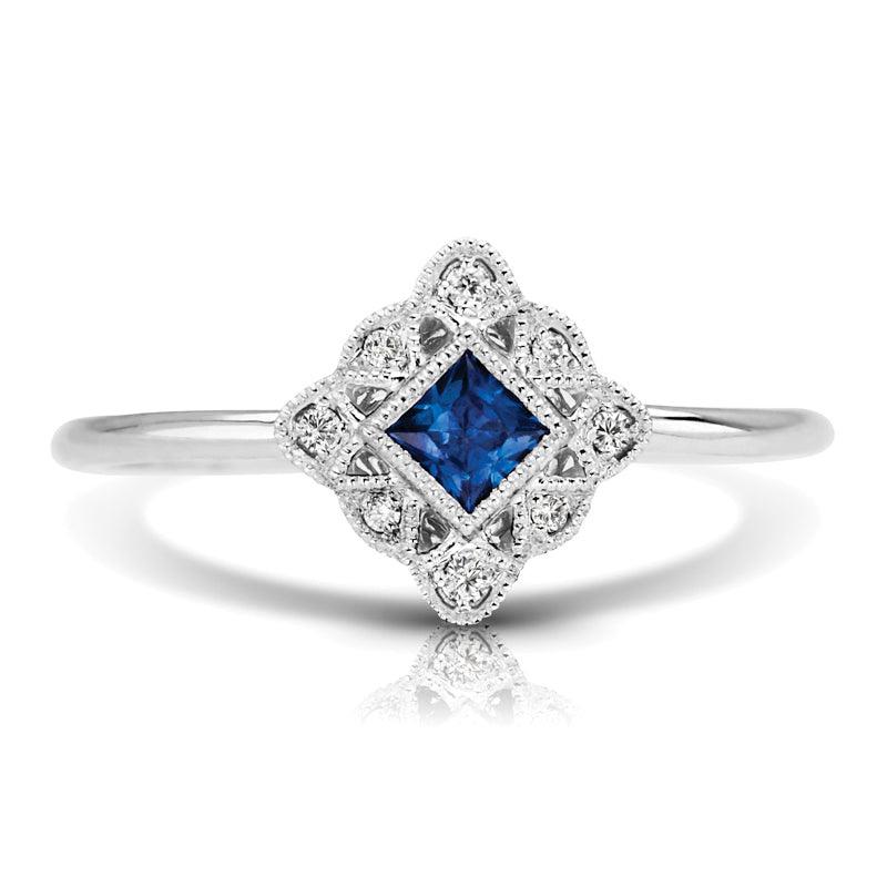 Vintage Inspired 0.15 ct. Natural Blue Sapphire Ring