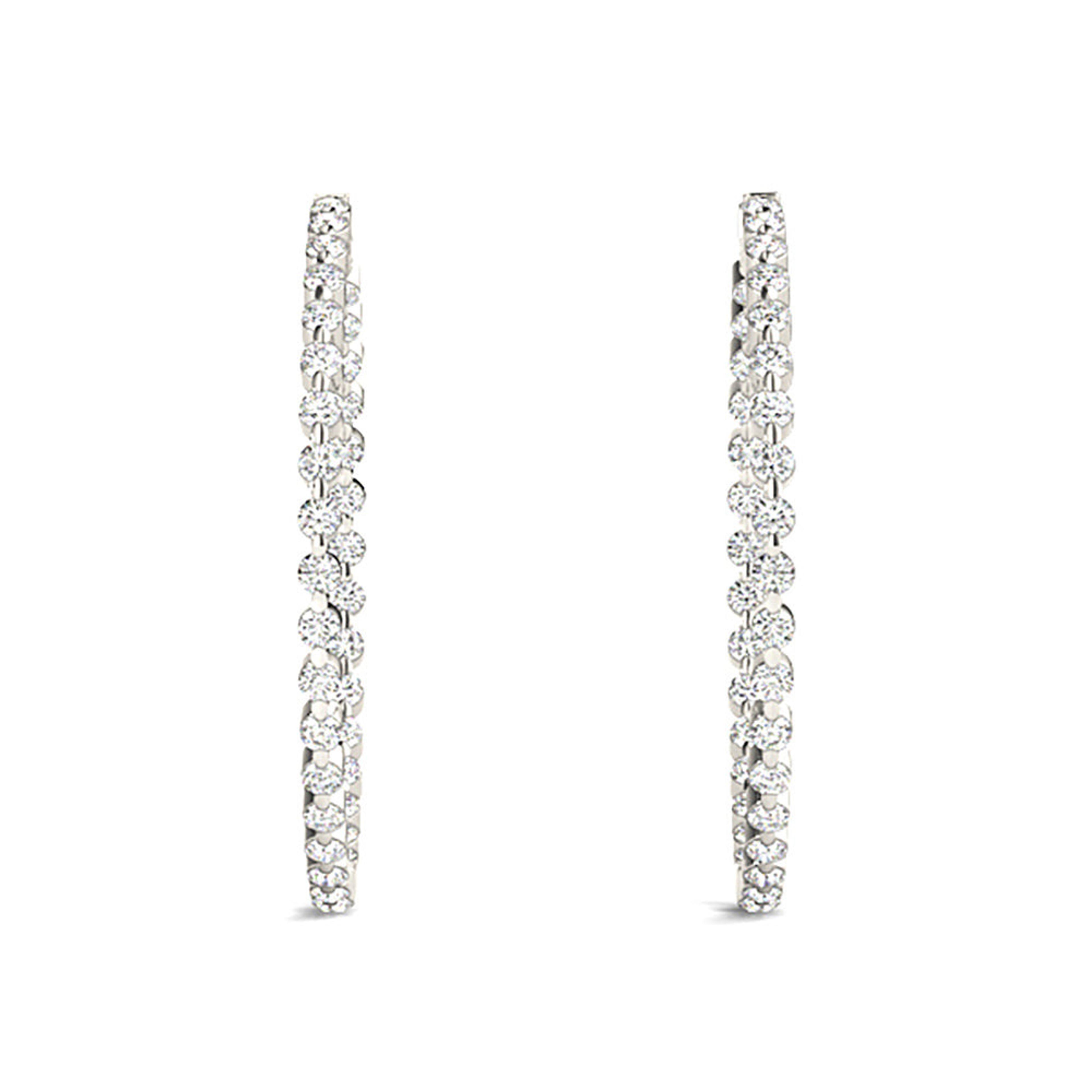 6.0 ct. Floating Diamond Hoop Earrings Inside-Out Style