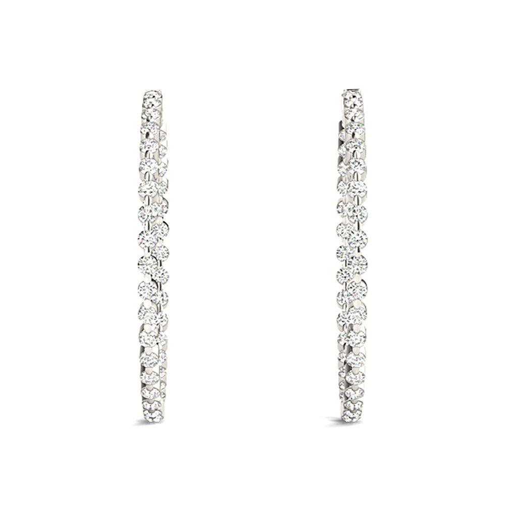 6.0 ct. Floating Diamond Hoop Earrings Inside-Out Style