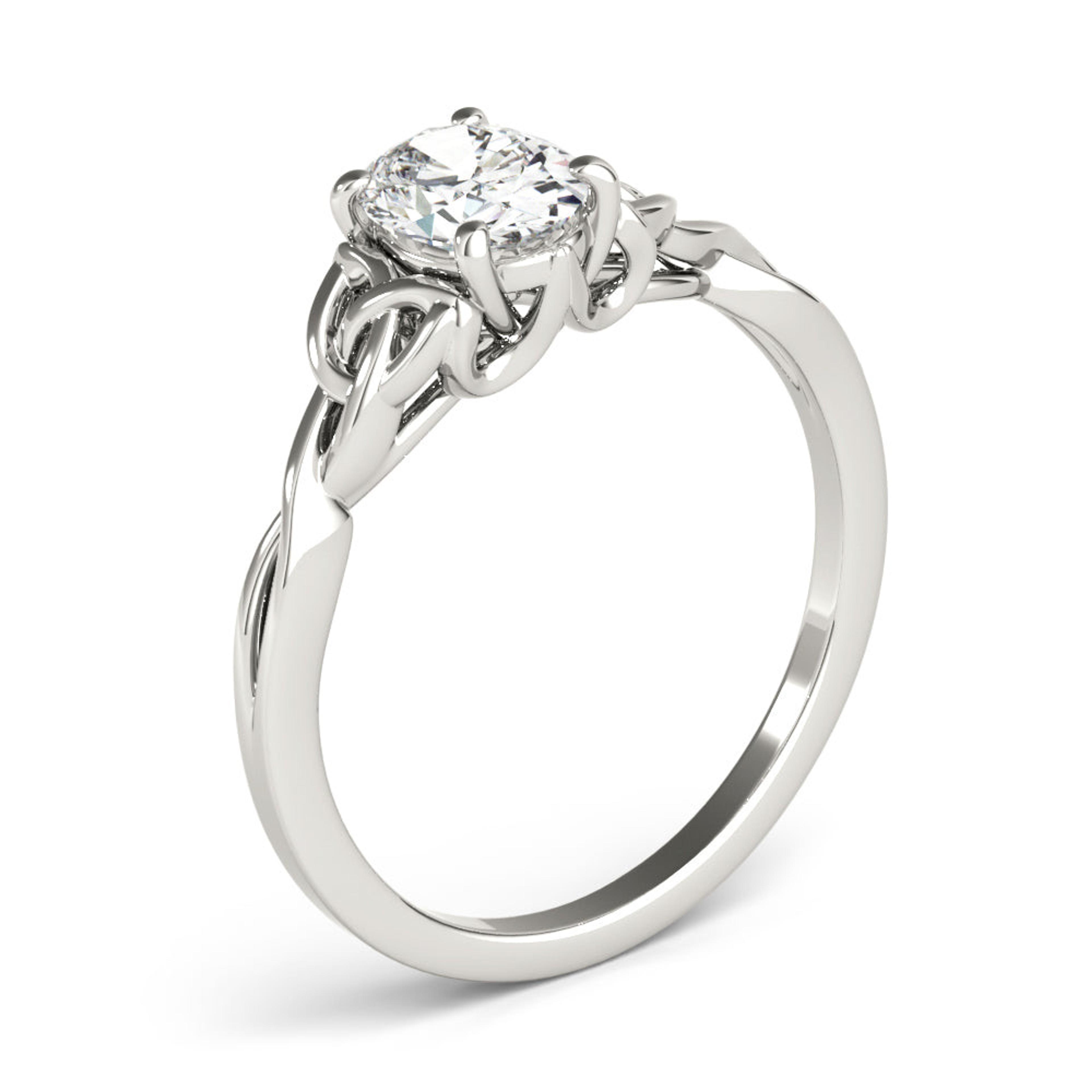 Celtic Love Knot Oval Lab Grown Diamond Solitaire Engagement Ring IGI Certified