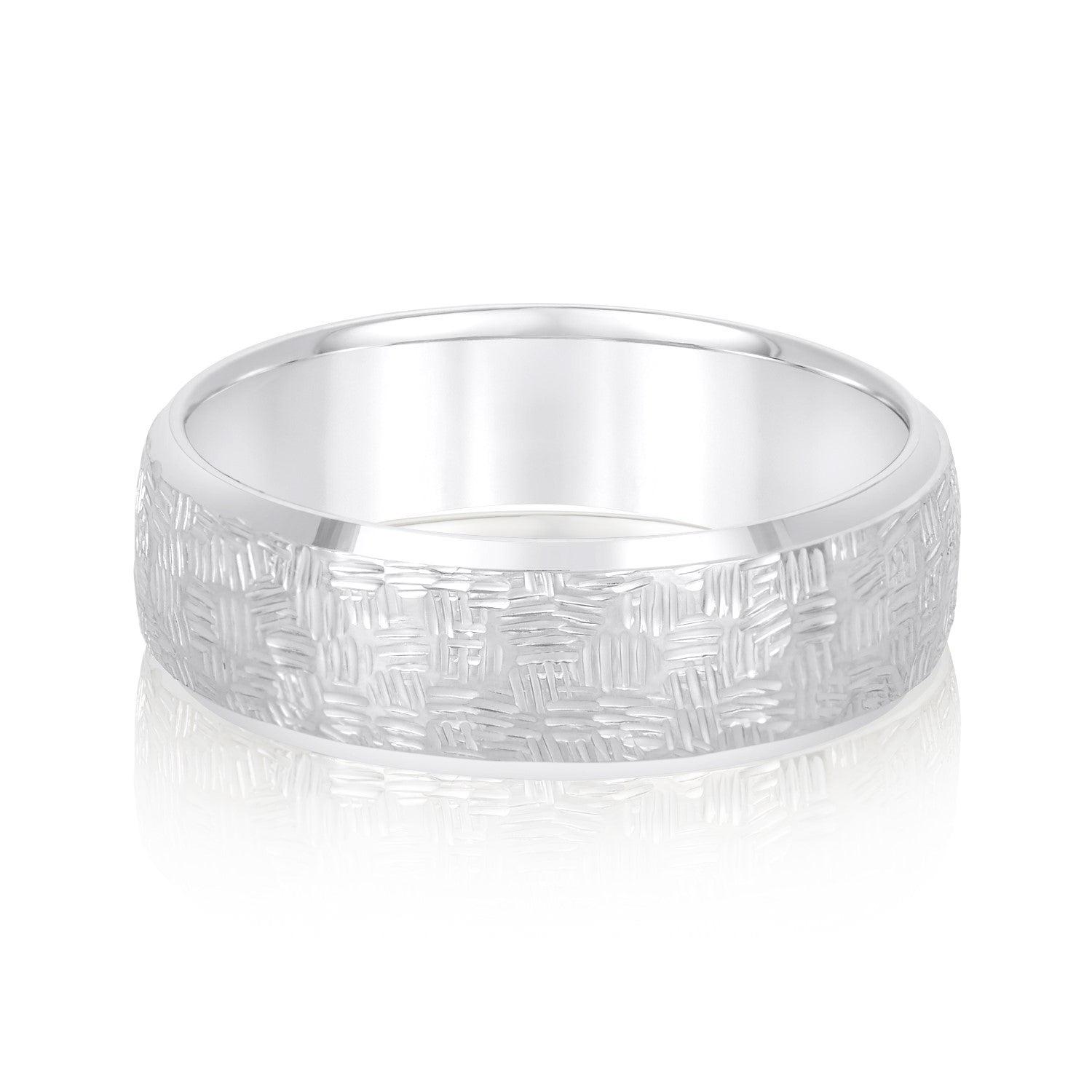 Men's Woven Basket Pattern Wedding Band