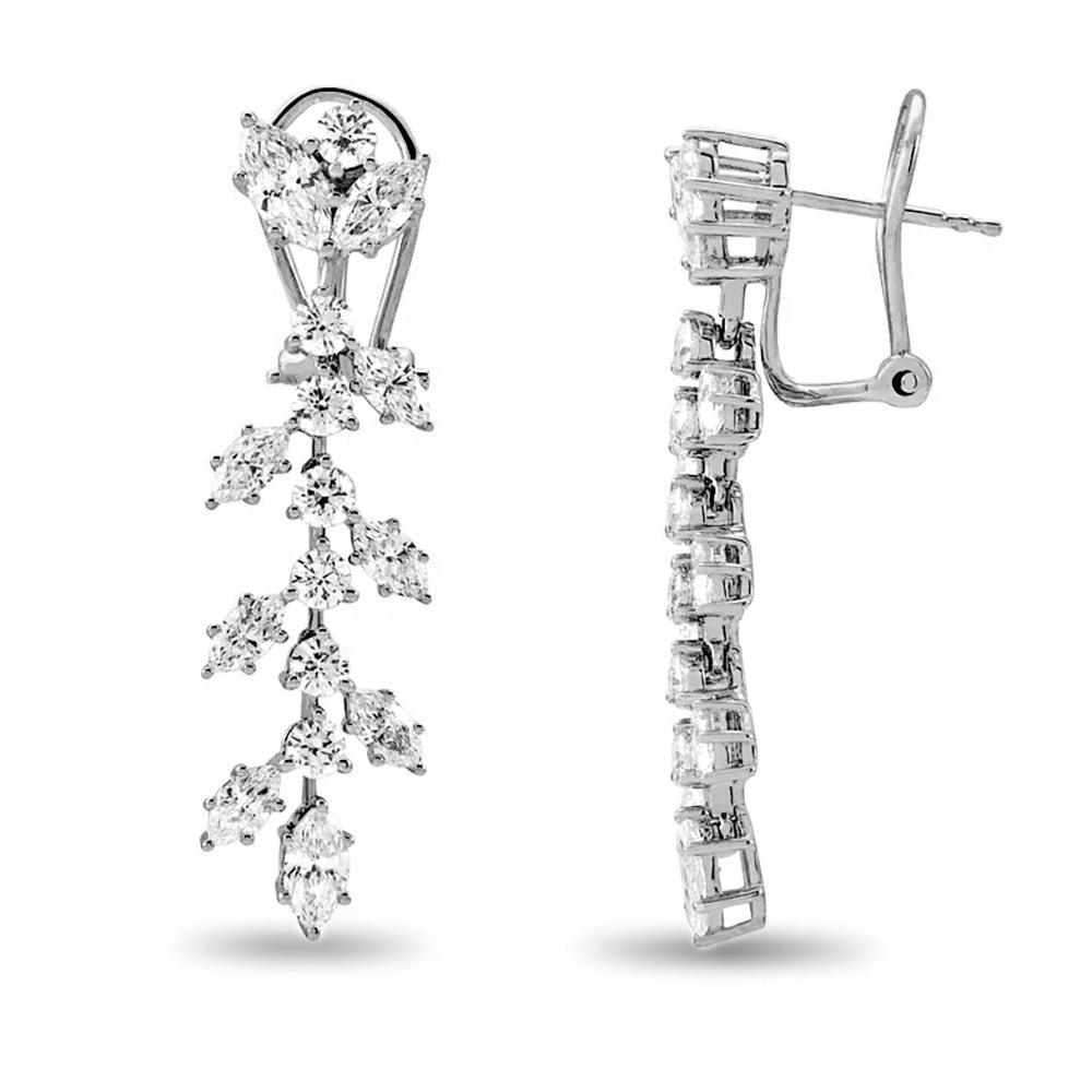 4.25 ct. Marquise Diamond Drop Earrings Flower Design