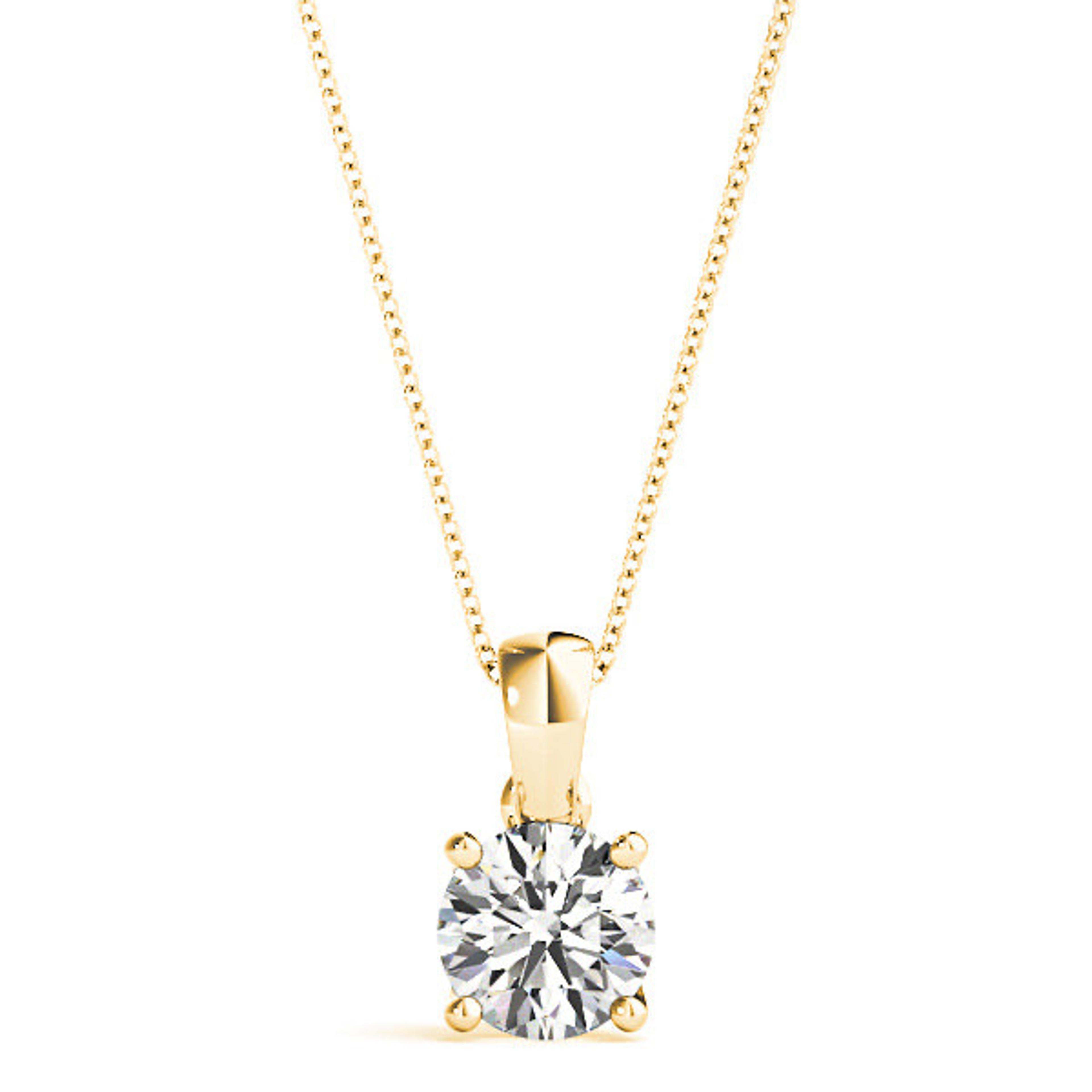 Trellis Setting Round Diamond Solitaire Necklace Pendant-VIRABYANI