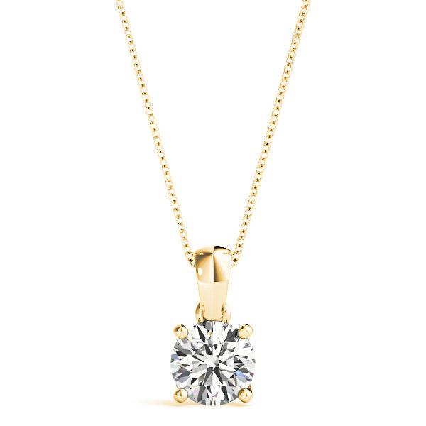 Trellis Setting Round Diamond Solitaire Necklace Pendant-VIRABYANI