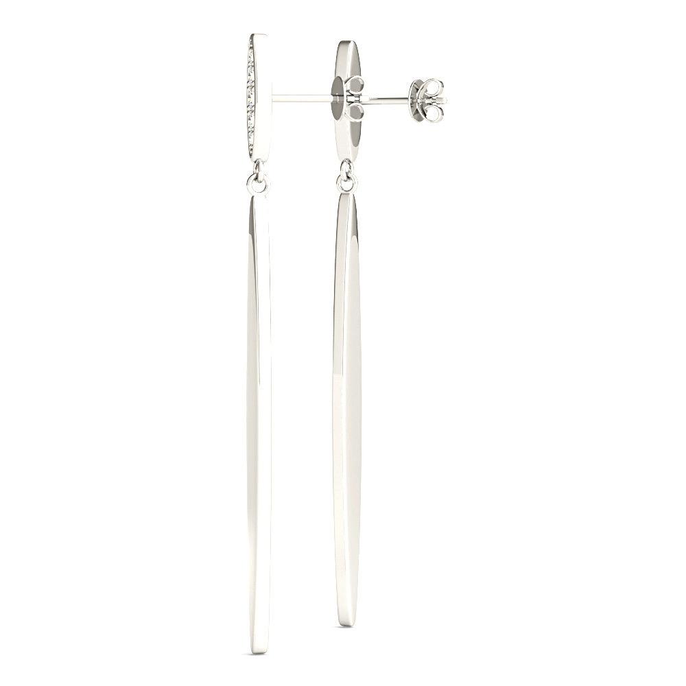 0.14 ctw Diamond Linear Drop Earrings-VIRABYANI
