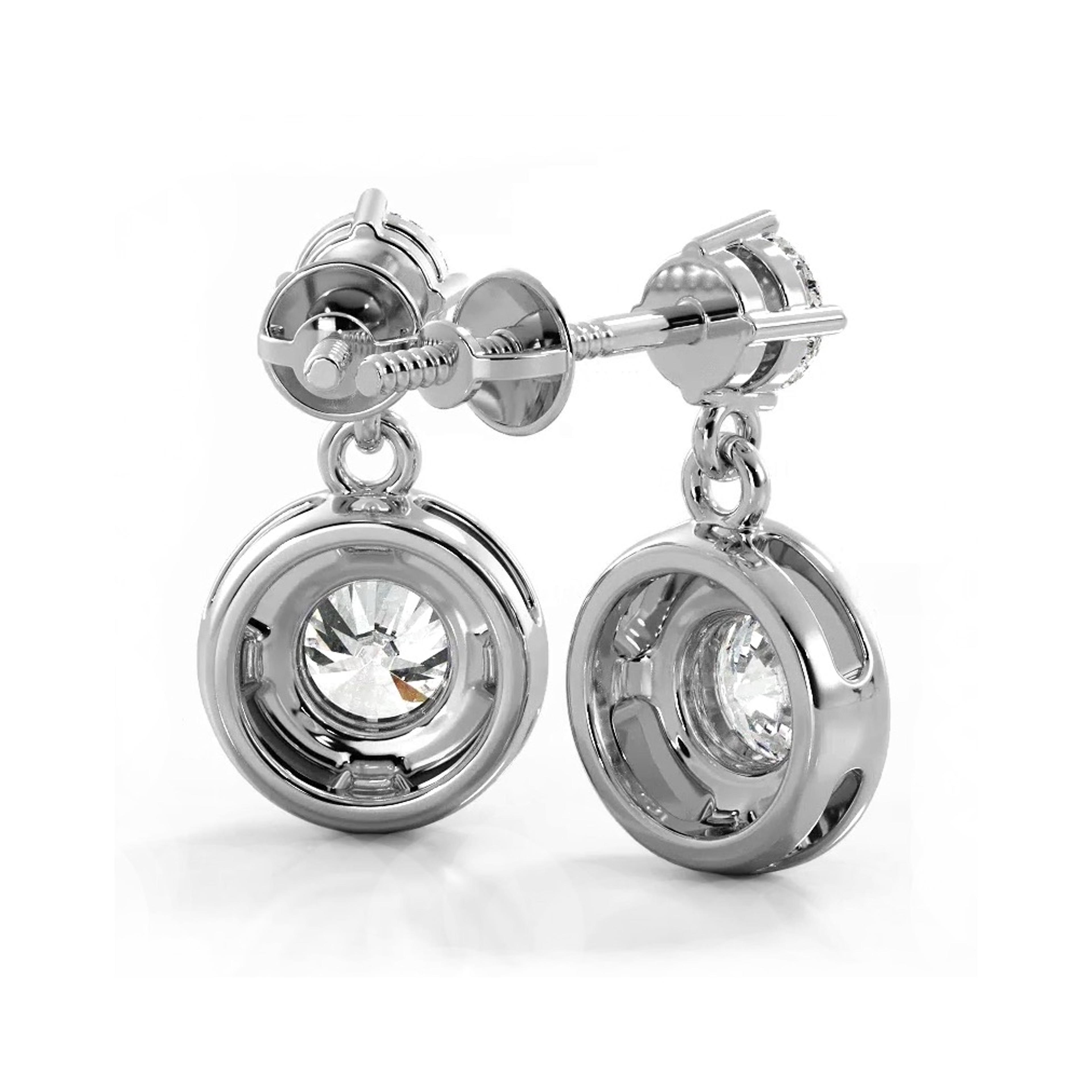 1.0 ctw. Round Diamond Heavenly Halo Drop Earrings