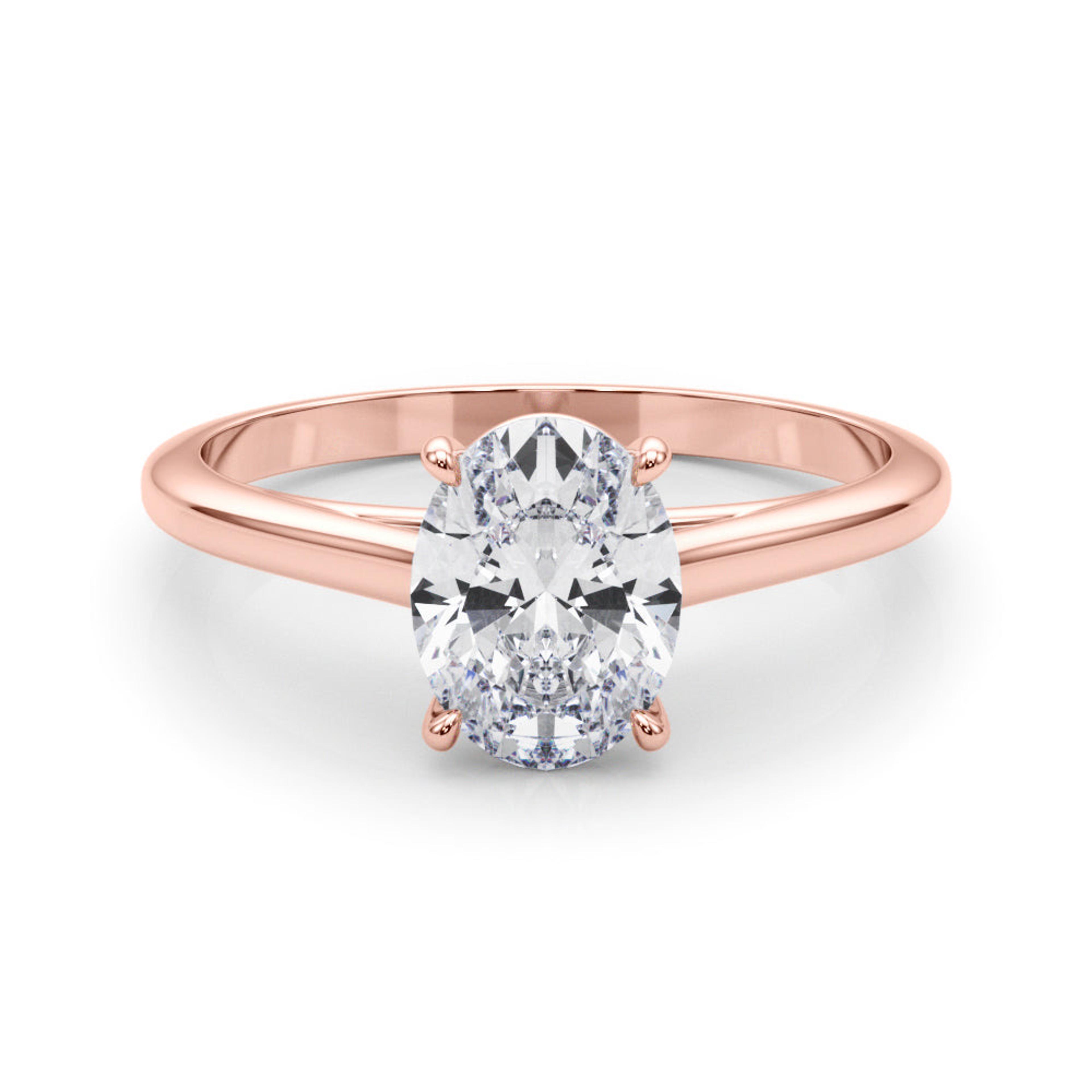 Amelia Oval Diamond Solitaire Engagement Ring