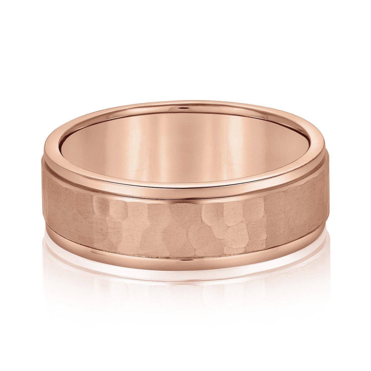 Men's Hammered Center Wedding Band