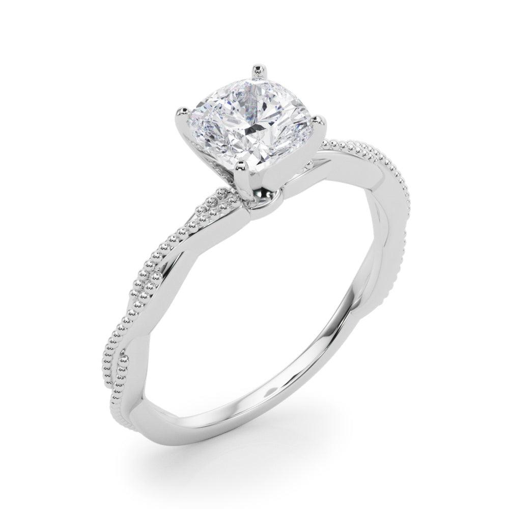 Anastasia Twisted Vine Cushion Diamond Solitaire Engagement Ring