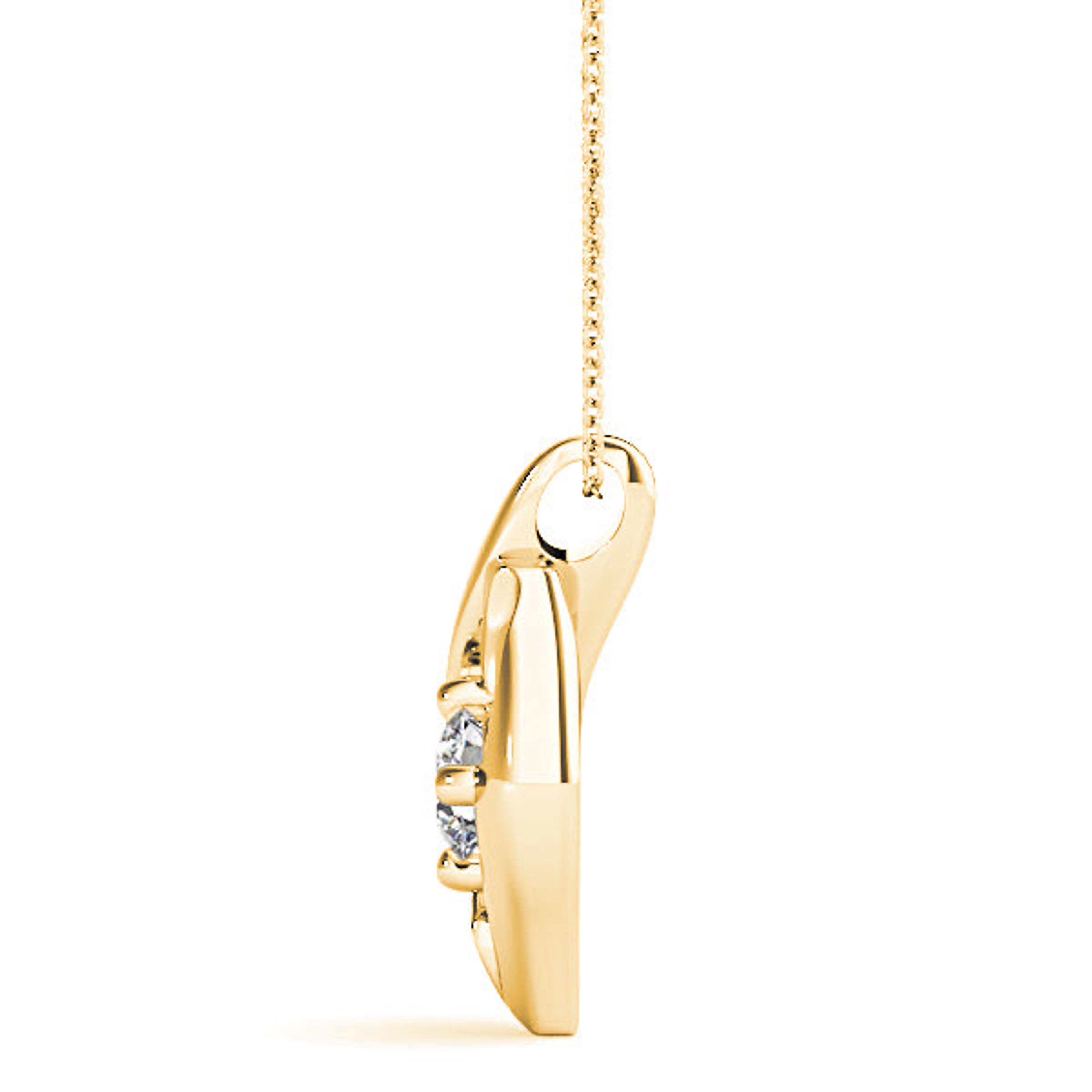 Four Prong Round Diamond Solitaire Necklace Pendant-VIRABYANI