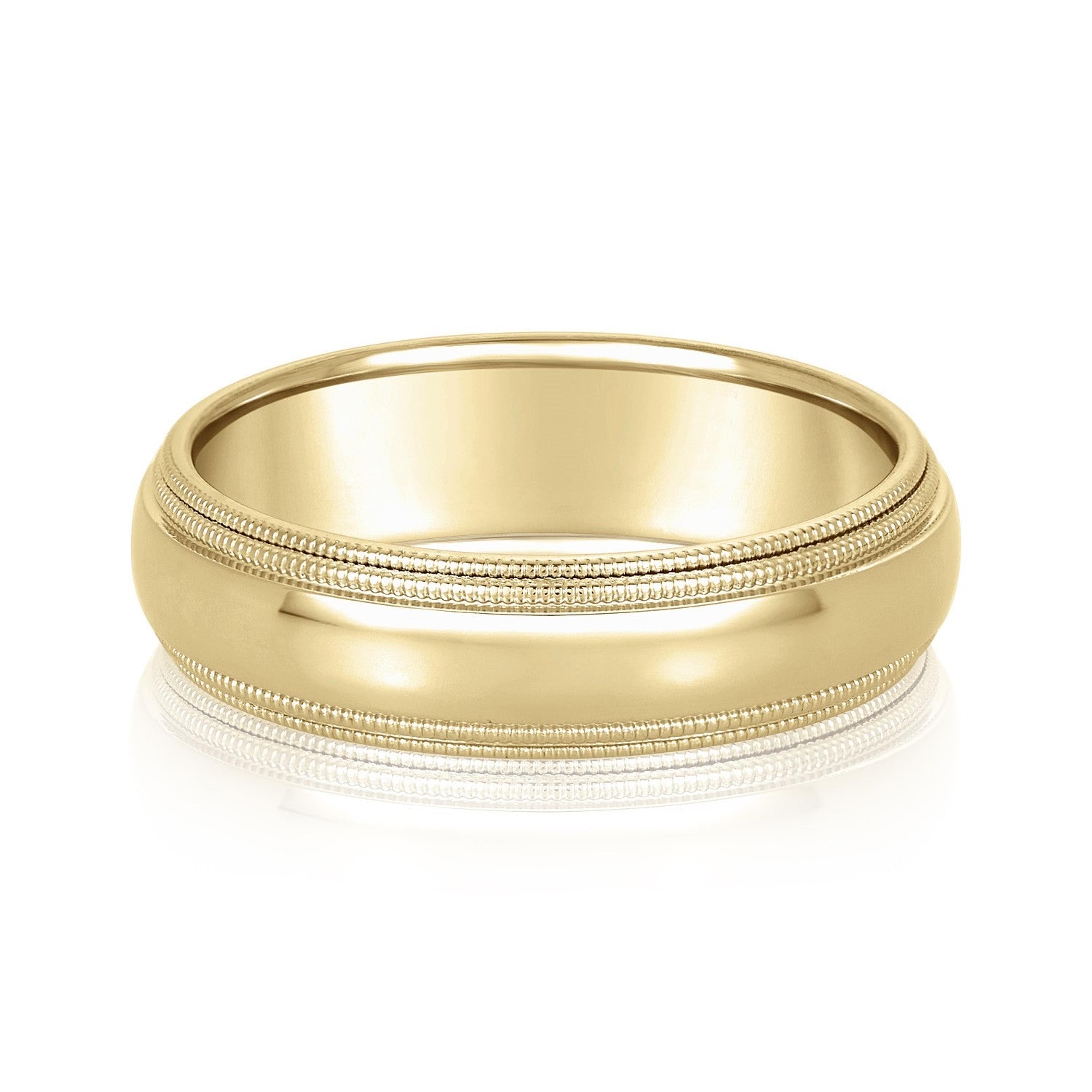 Men's Milgrain Comfort Fit Wedding Band
