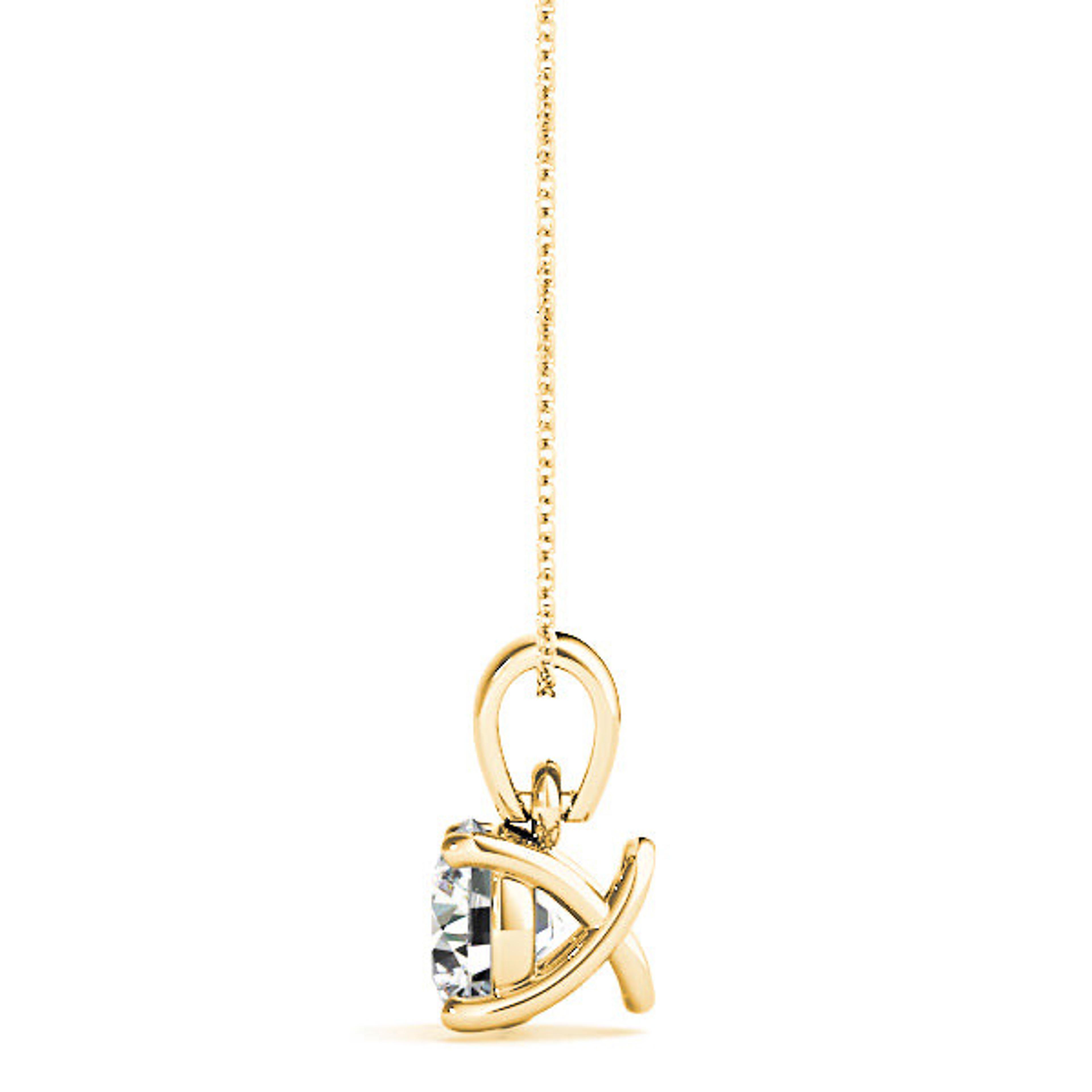 Trellis Setting Round Diamond Solitaire Necklace Pendant-VIRABYANI