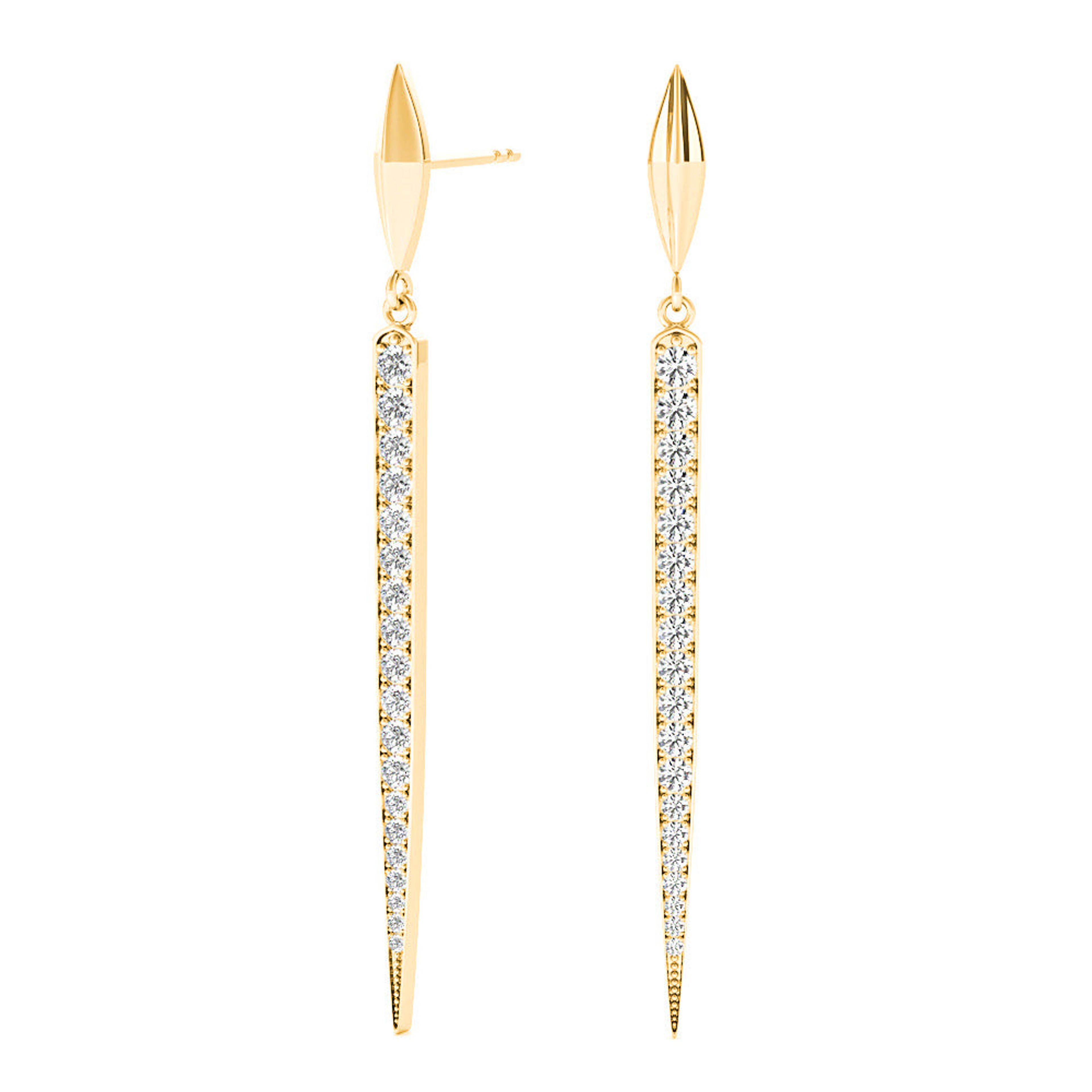 1.25 ctw Diamond Linear Drop Earrings-VIRABYANI
