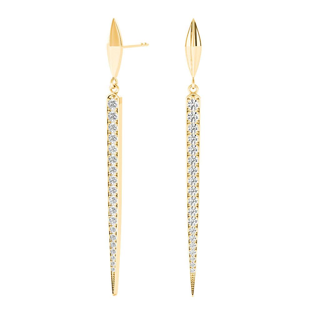 1.25 ctw Diamond Linear Drop Earrings-VIRABYANI