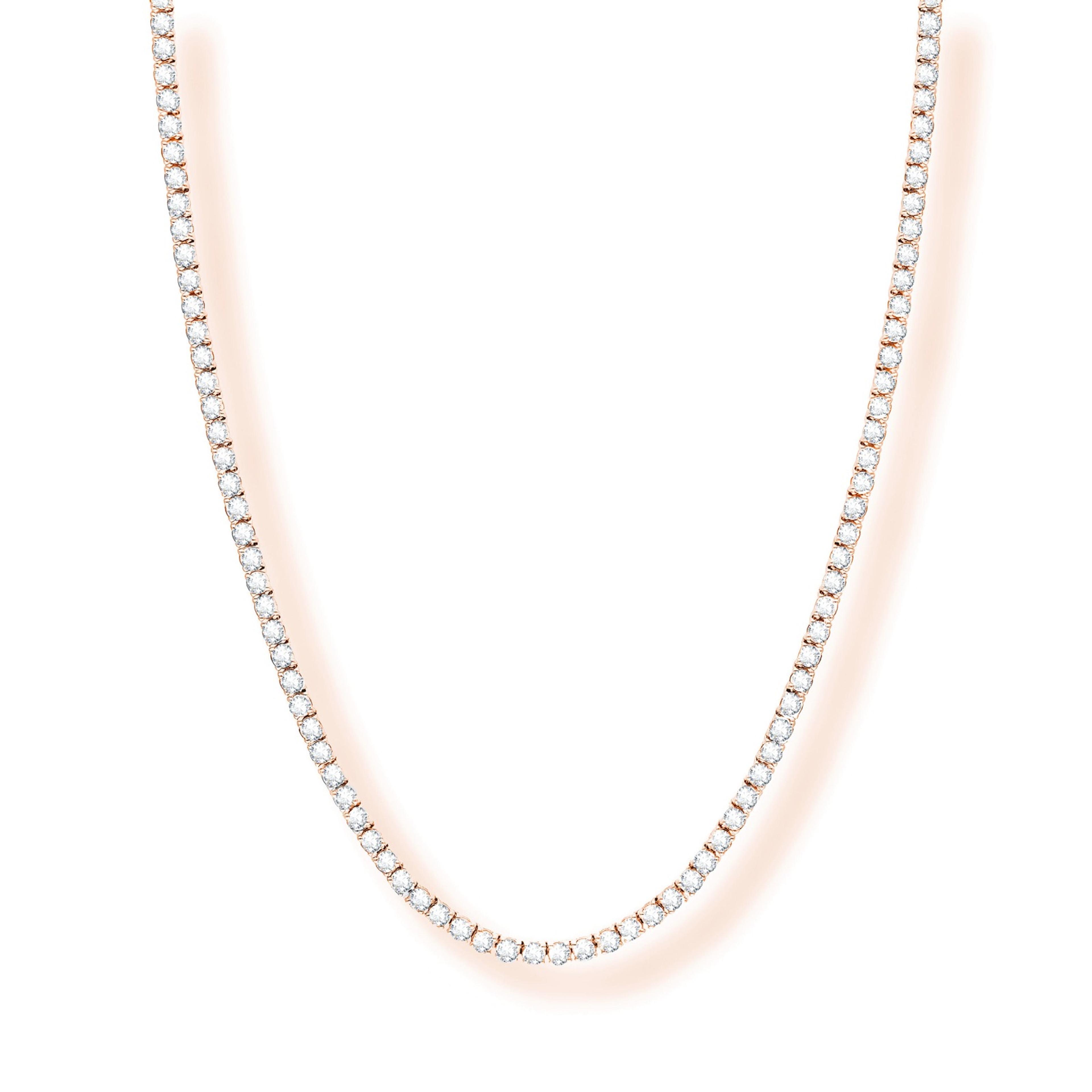 Four Prong Classic Diamond Tennis Necklace