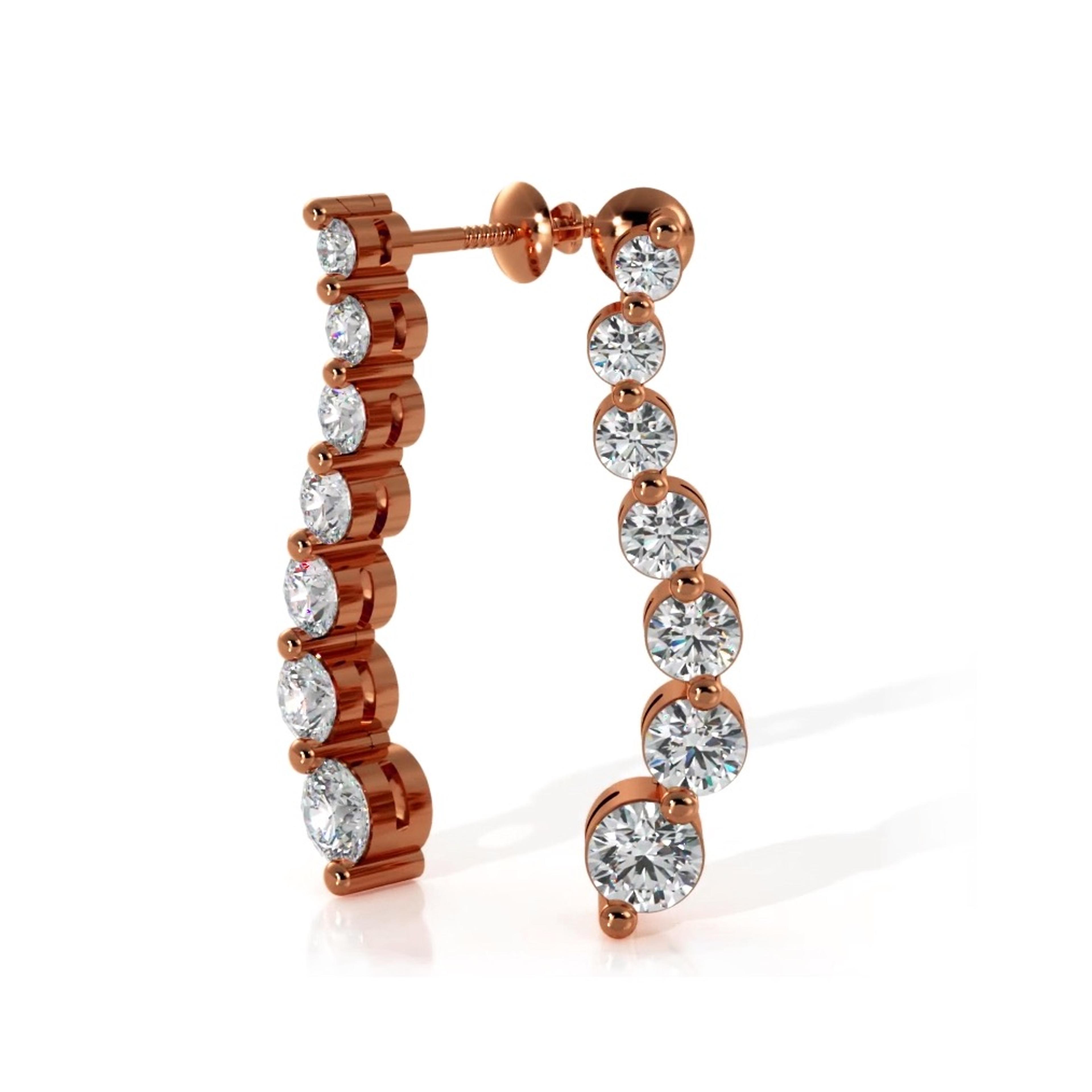 1.00 ctw. Round Diamond Journey Earrings