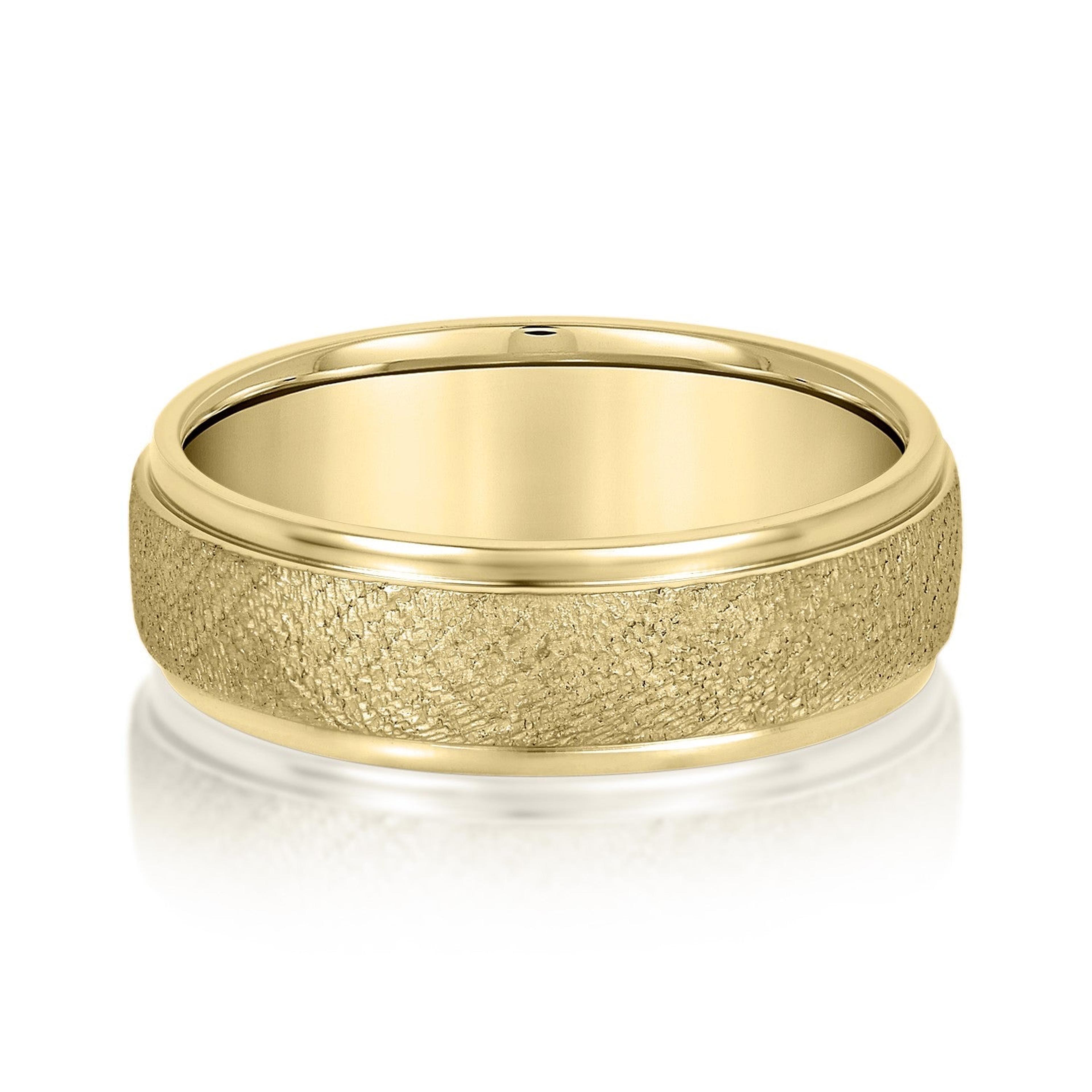 Men's Beveled Ring With Sandblasted Finish