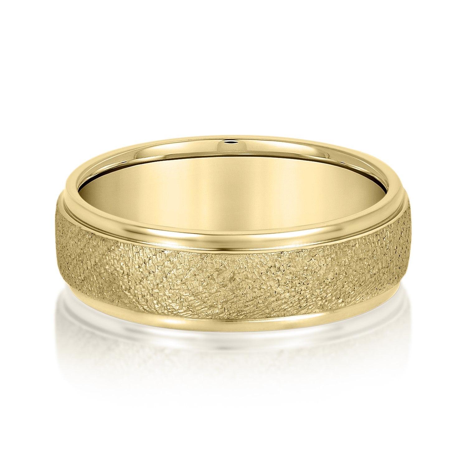 Men's Beveled Ring With Sandblasted Finish
