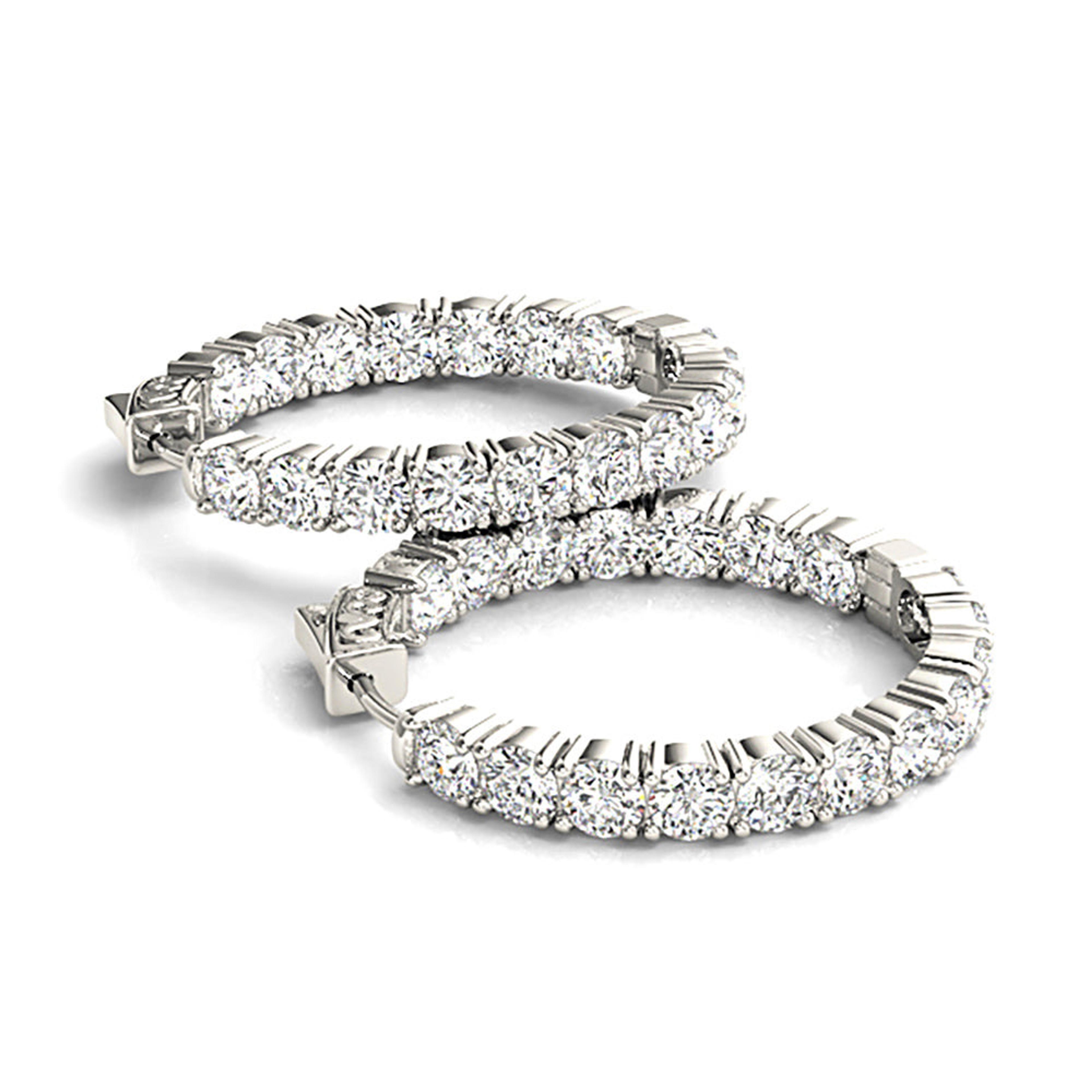 Classic 6.00 ctw Diamond Hoop Earrings Inside-Out
