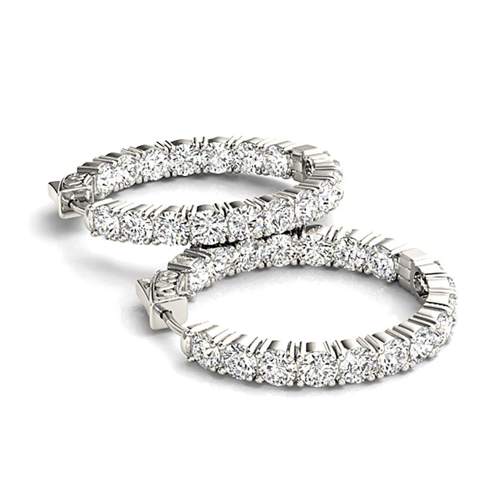 Classic 6.00 ctw Diamond Hoop Earrings Inside-Out