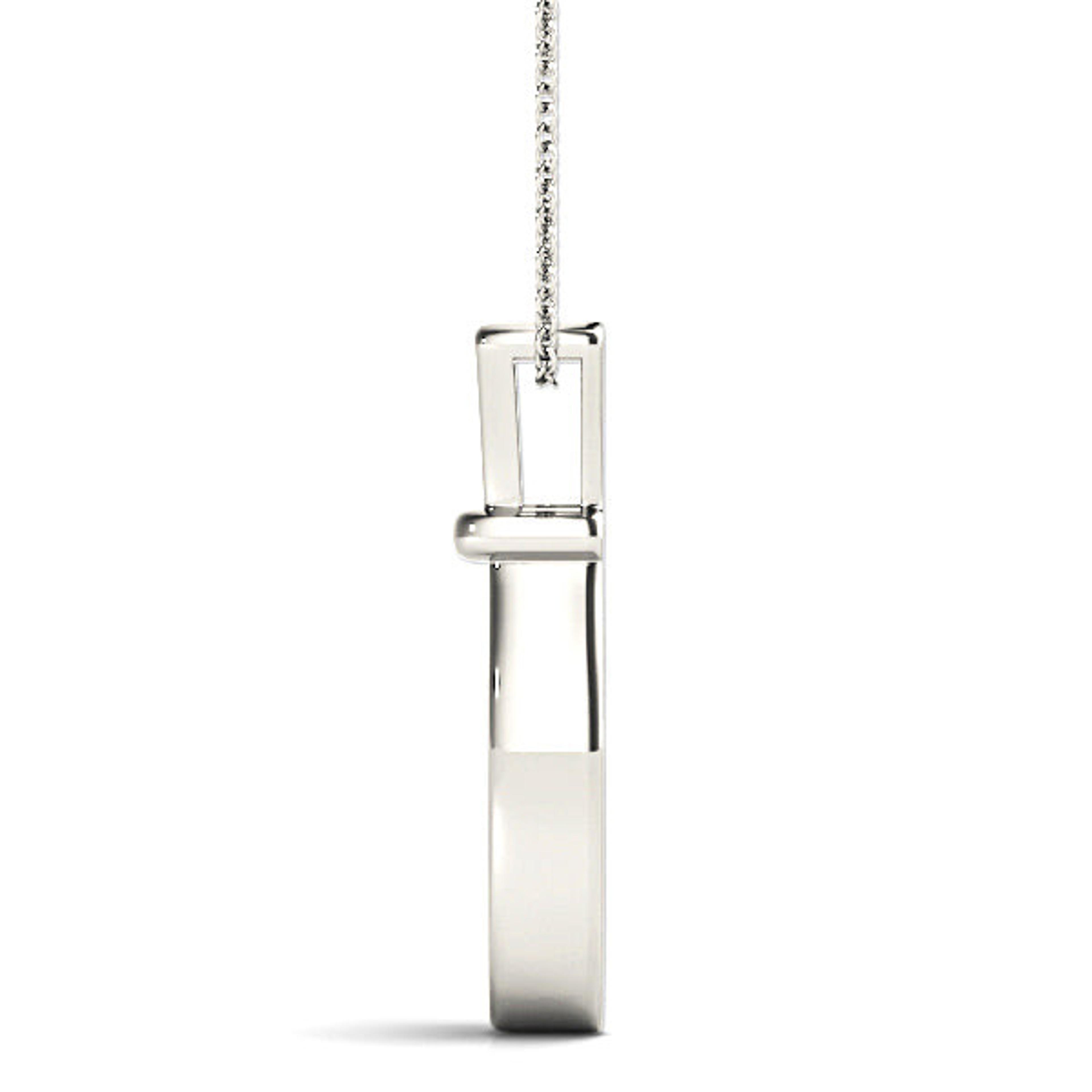 Channel Set 0.50 ctw Round Diamond Three Stone Necklace Pendant-VIRABYANI