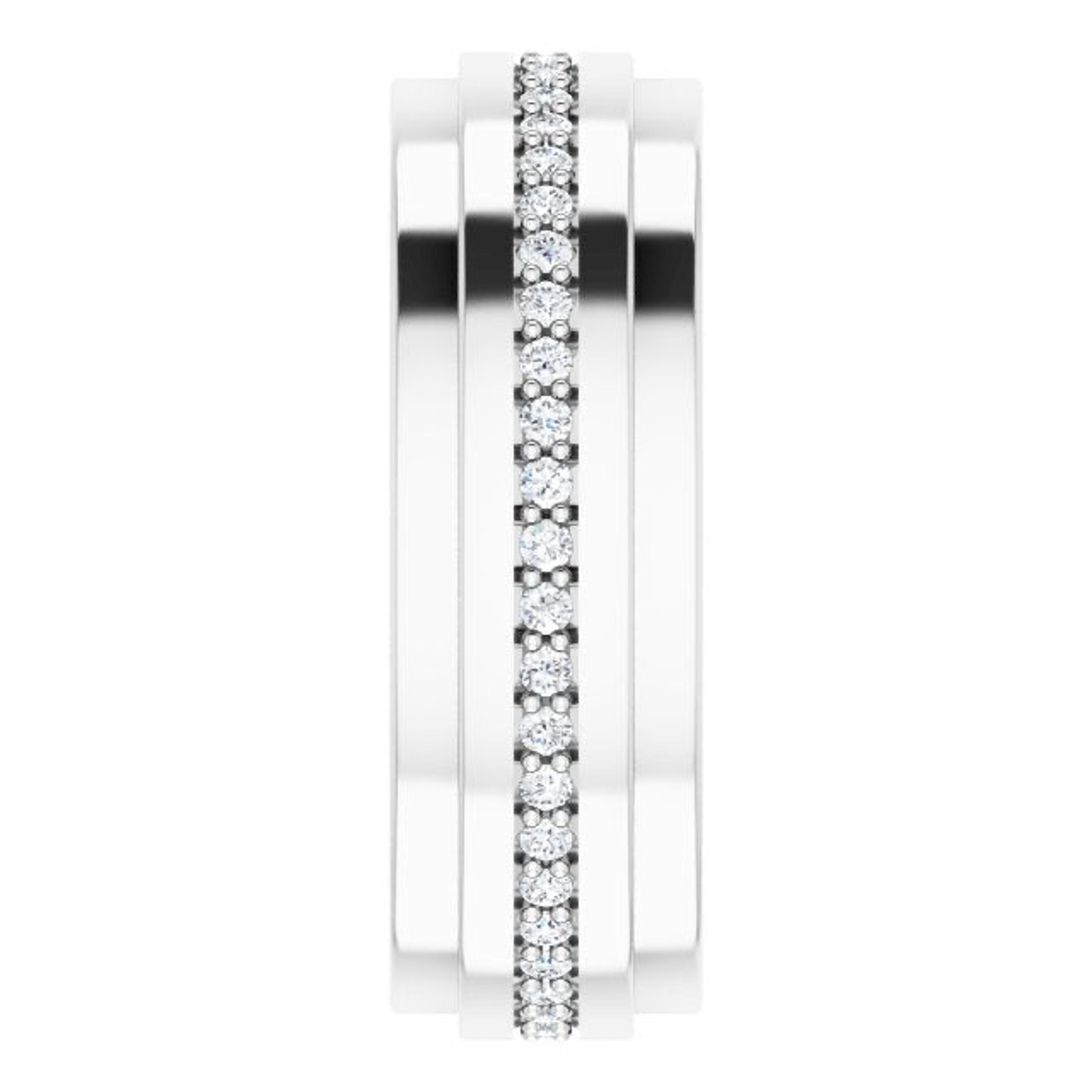 Round Diamond Men's Double Edge Eternity Band