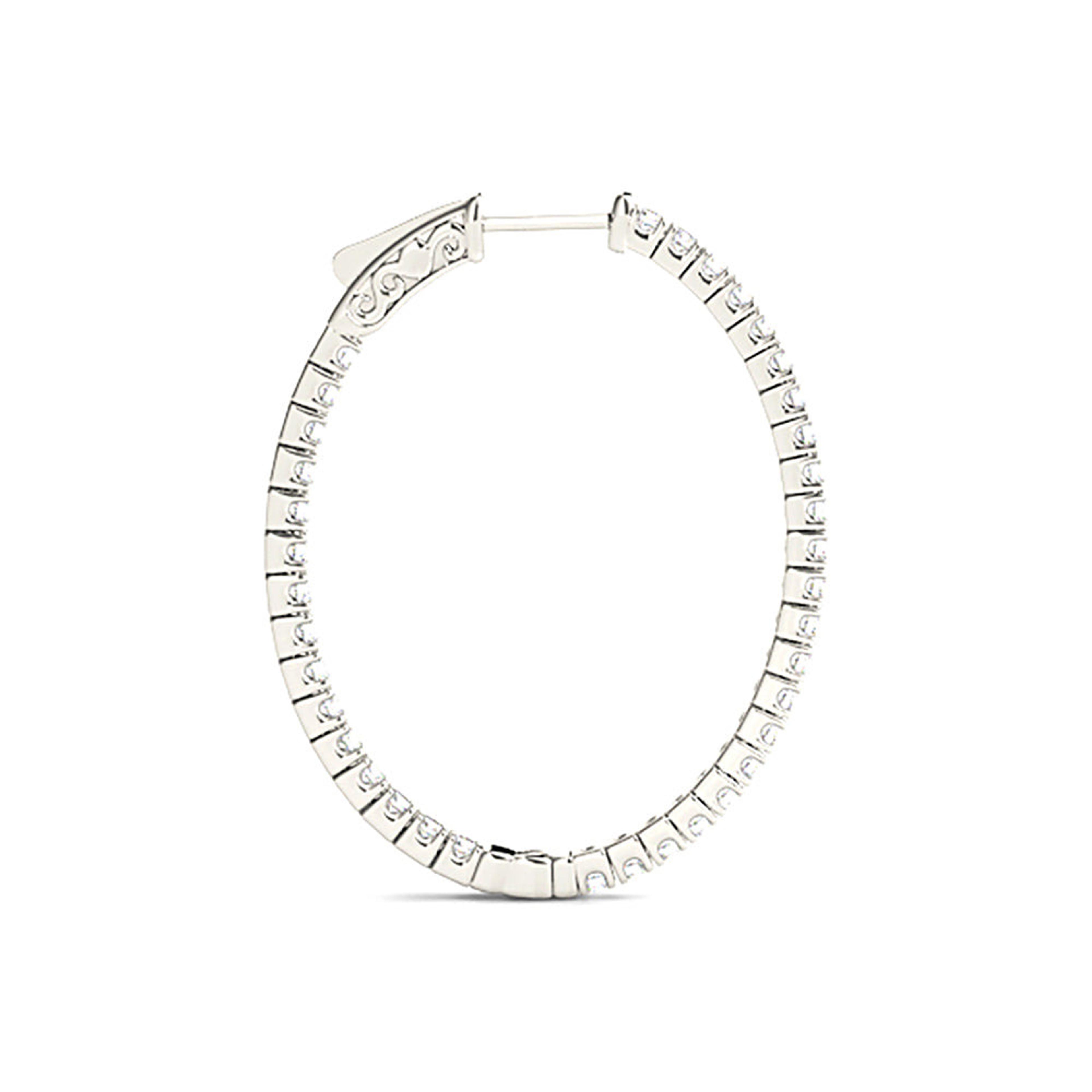 Inside-Out 1.50 ctw Diamond Hoop Earrings "U" Prong Set