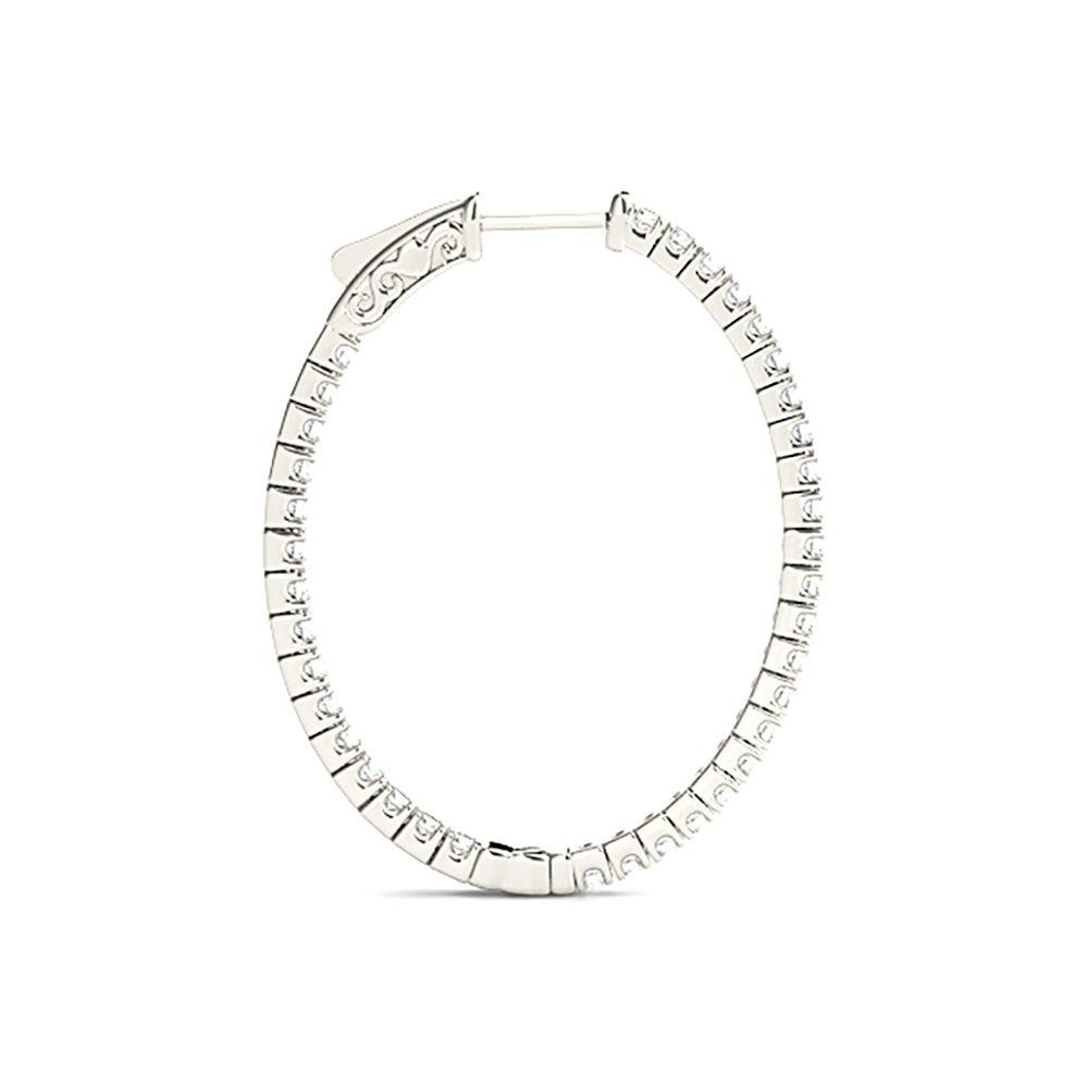 Inside-Out 1.50 ctw Diamond Hoop Earrings "U" Prong Set
