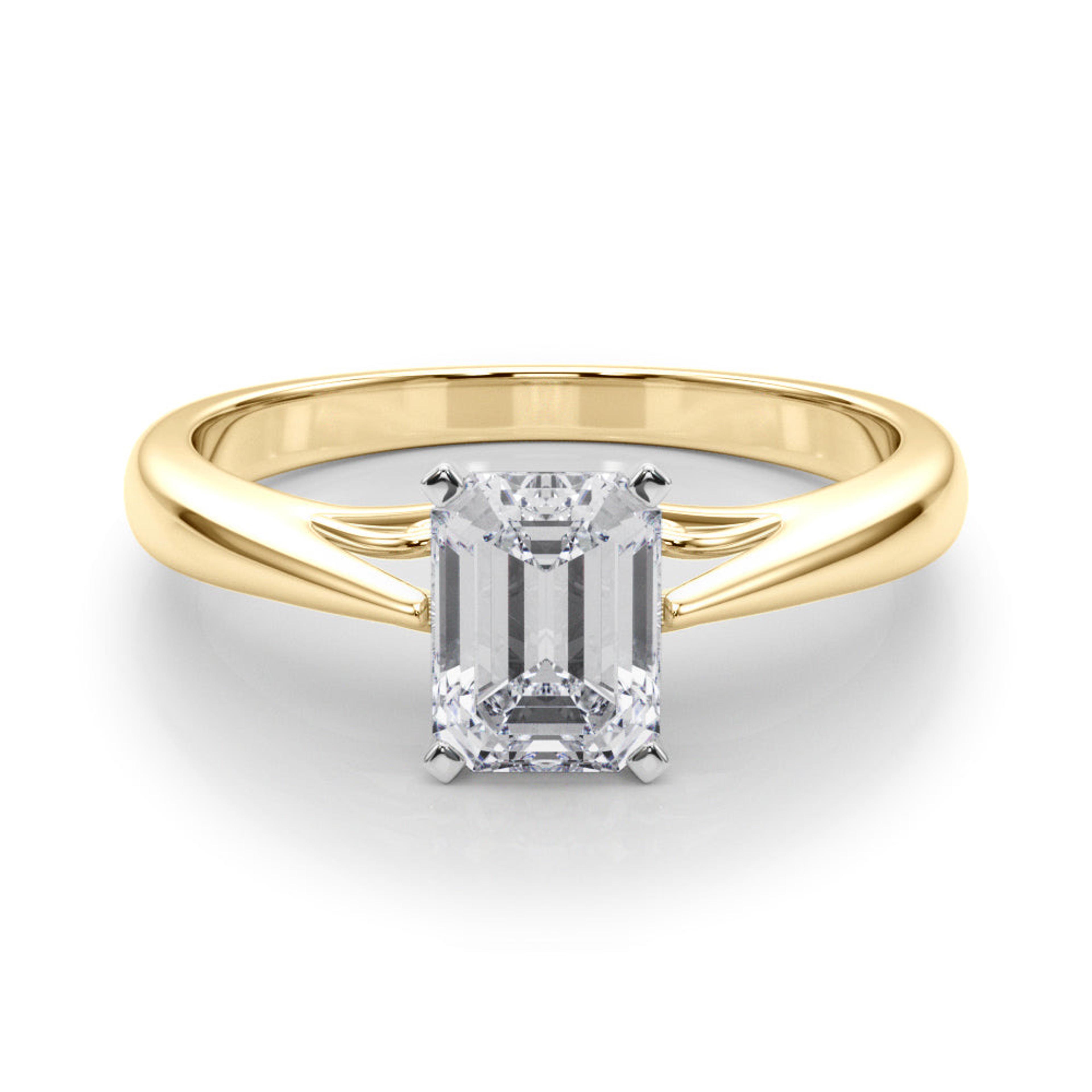 Katerina Emerald Lab Grown Diamond Solitaire Engagement Ring IGI Certified