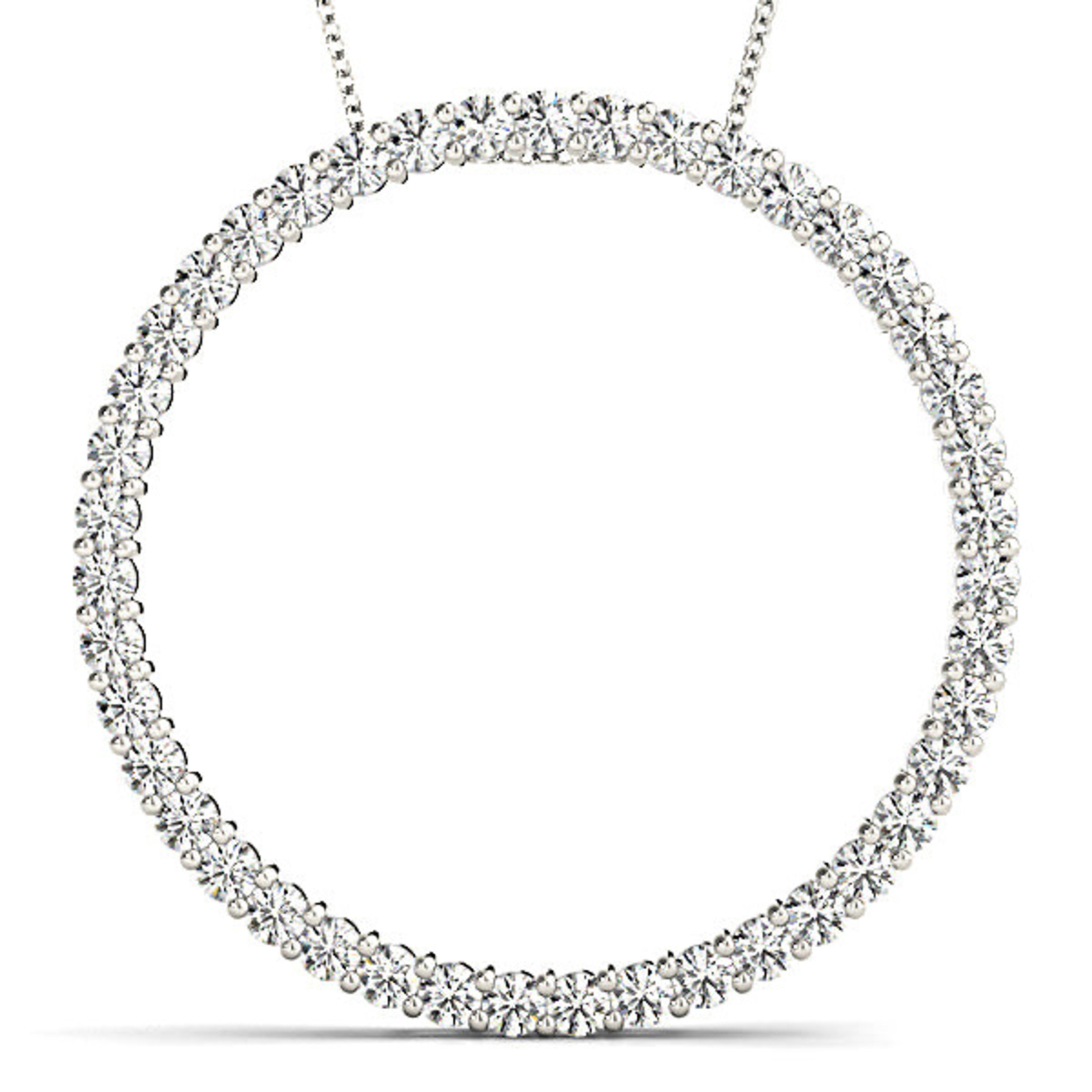1.29 ctw Diamond Circle Necklace Pendant Shared Prong Set-VIRABYANI