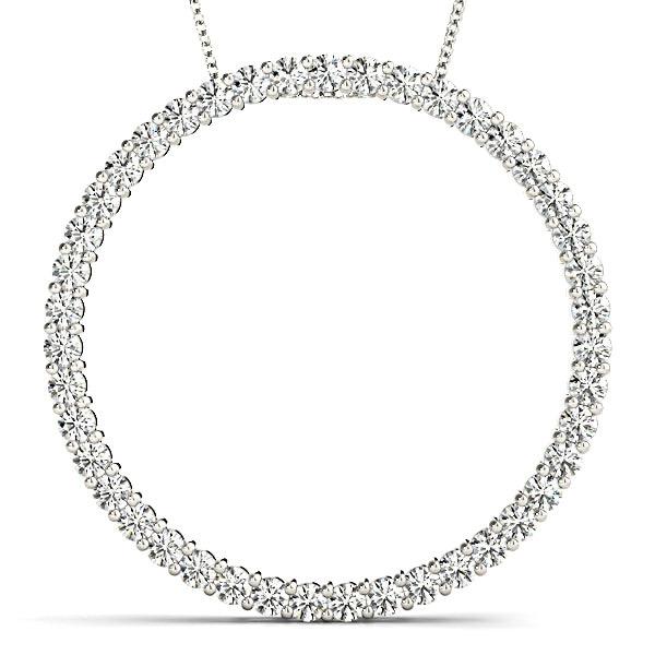 1.29 ctw Diamond Circle Necklace Pendant Shared Prong Set-VIRABYANI