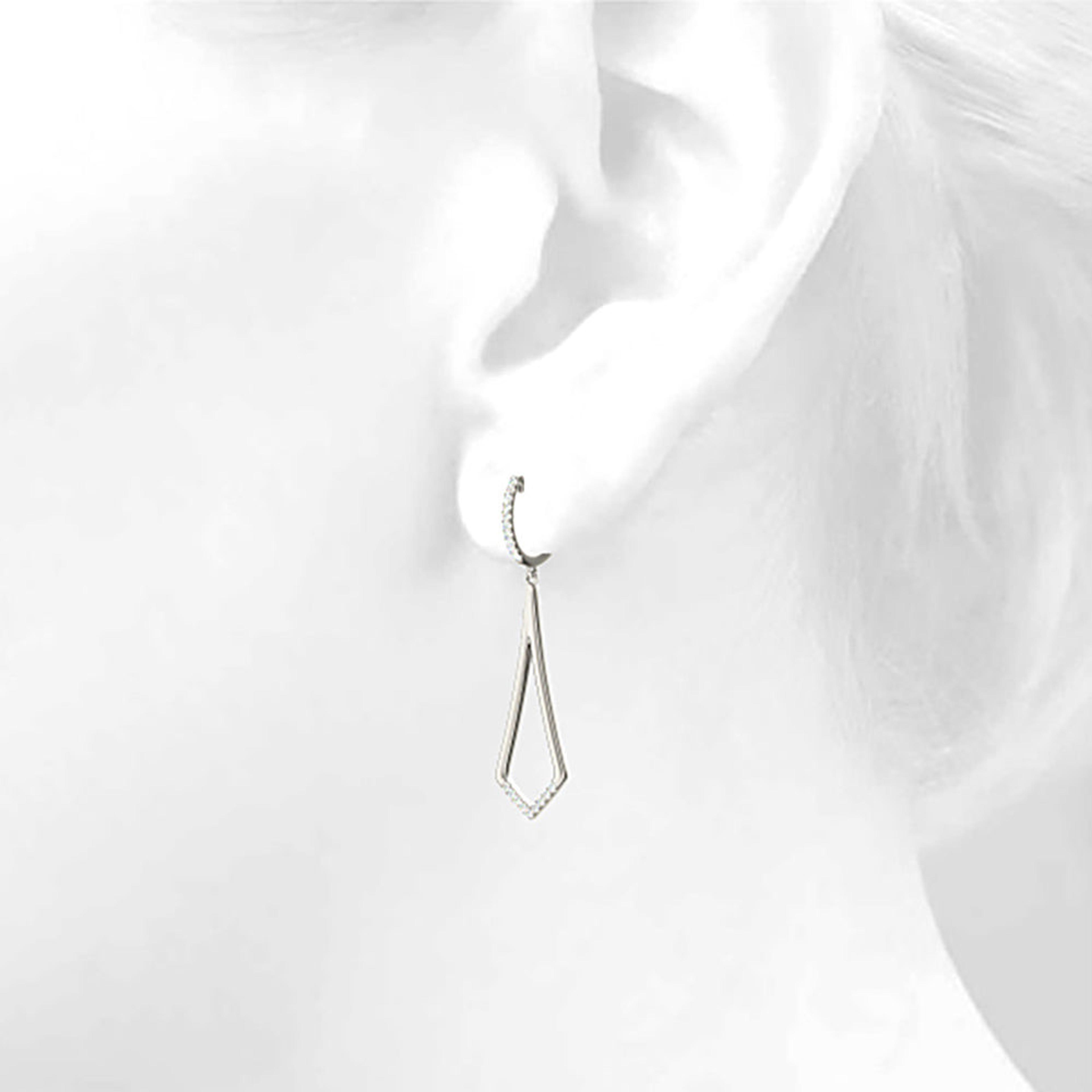 0.20 ctw Diamond Modern Drop Earrings-VIRABYANI