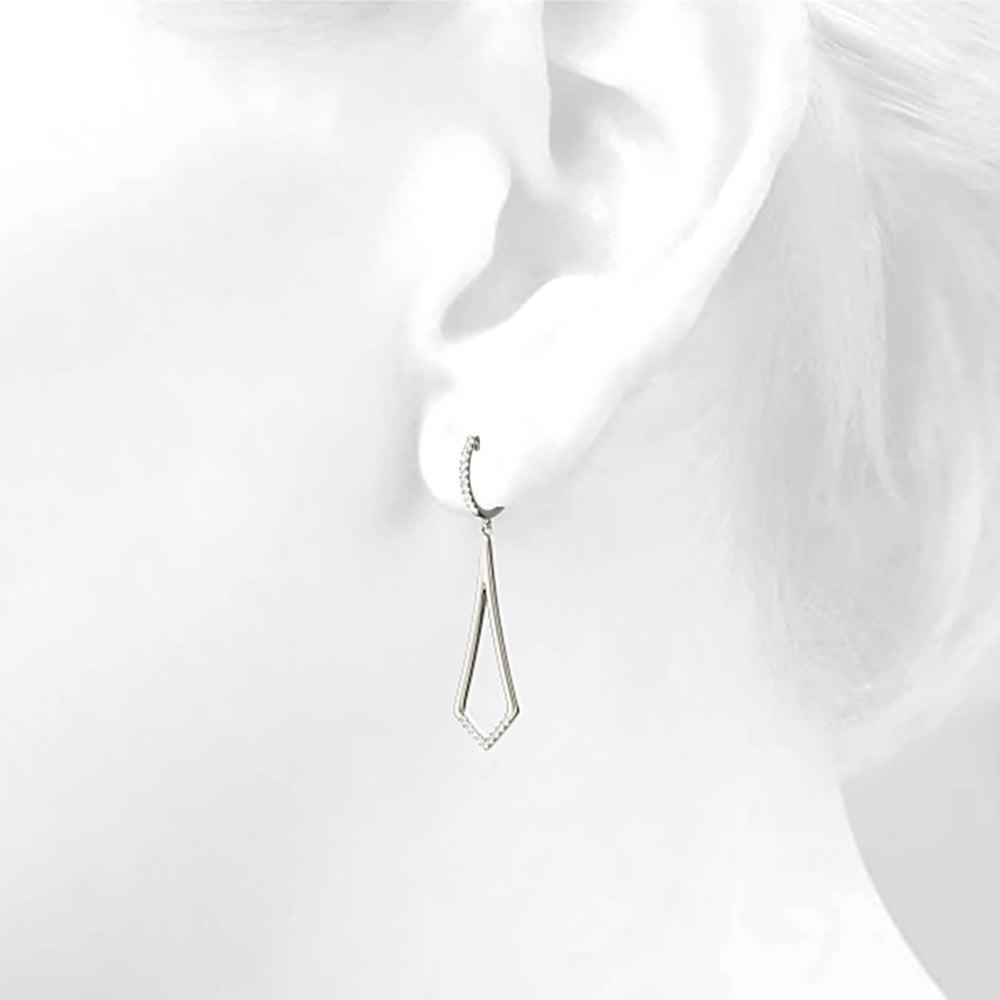 0.20 ctw Diamond Modern Drop Earrings-VIRABYANI