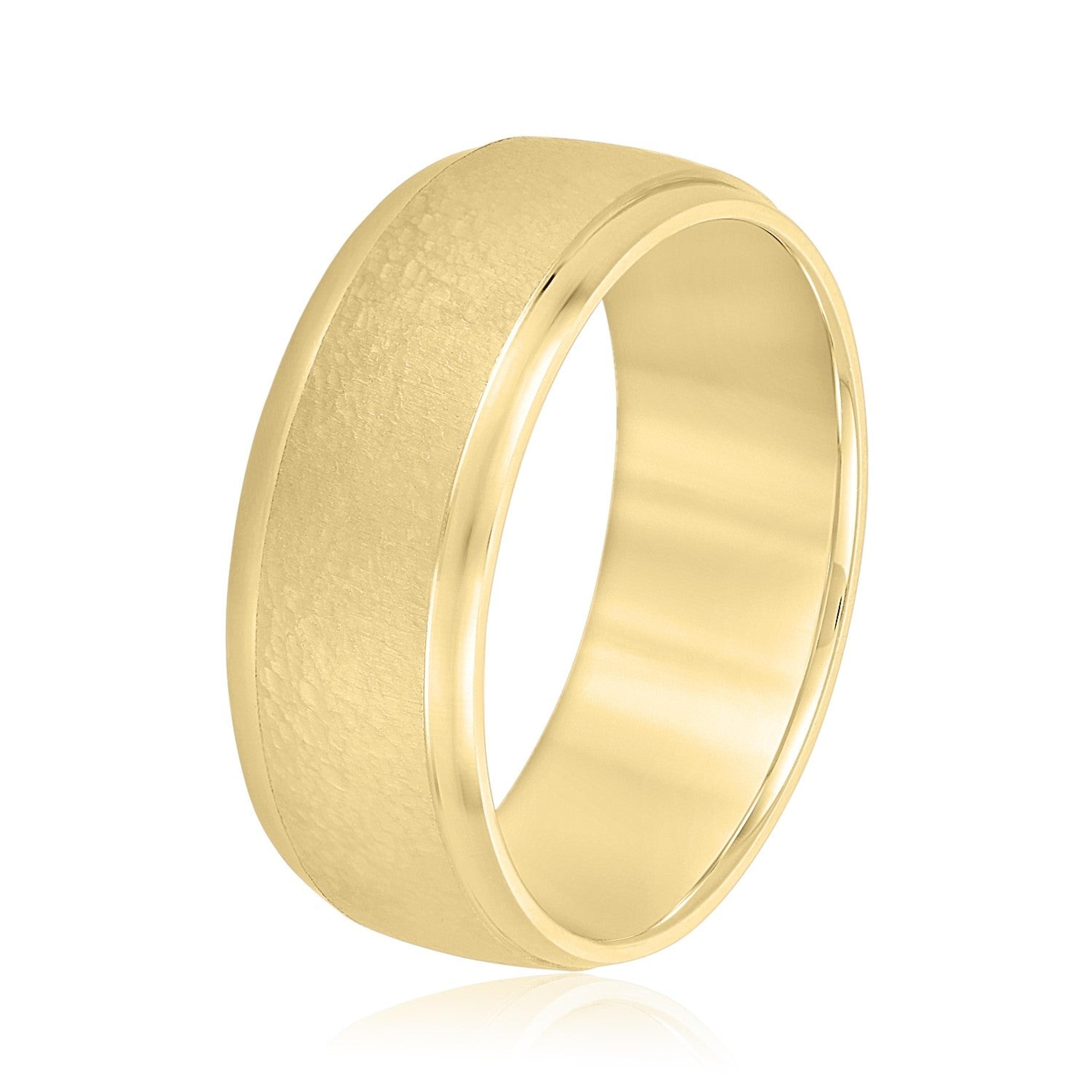 Men's Classic Low Dome Matte Center Band