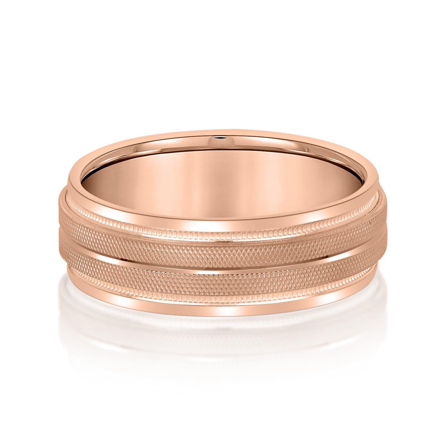Men's High Beveled Center And Florentine Finish Band