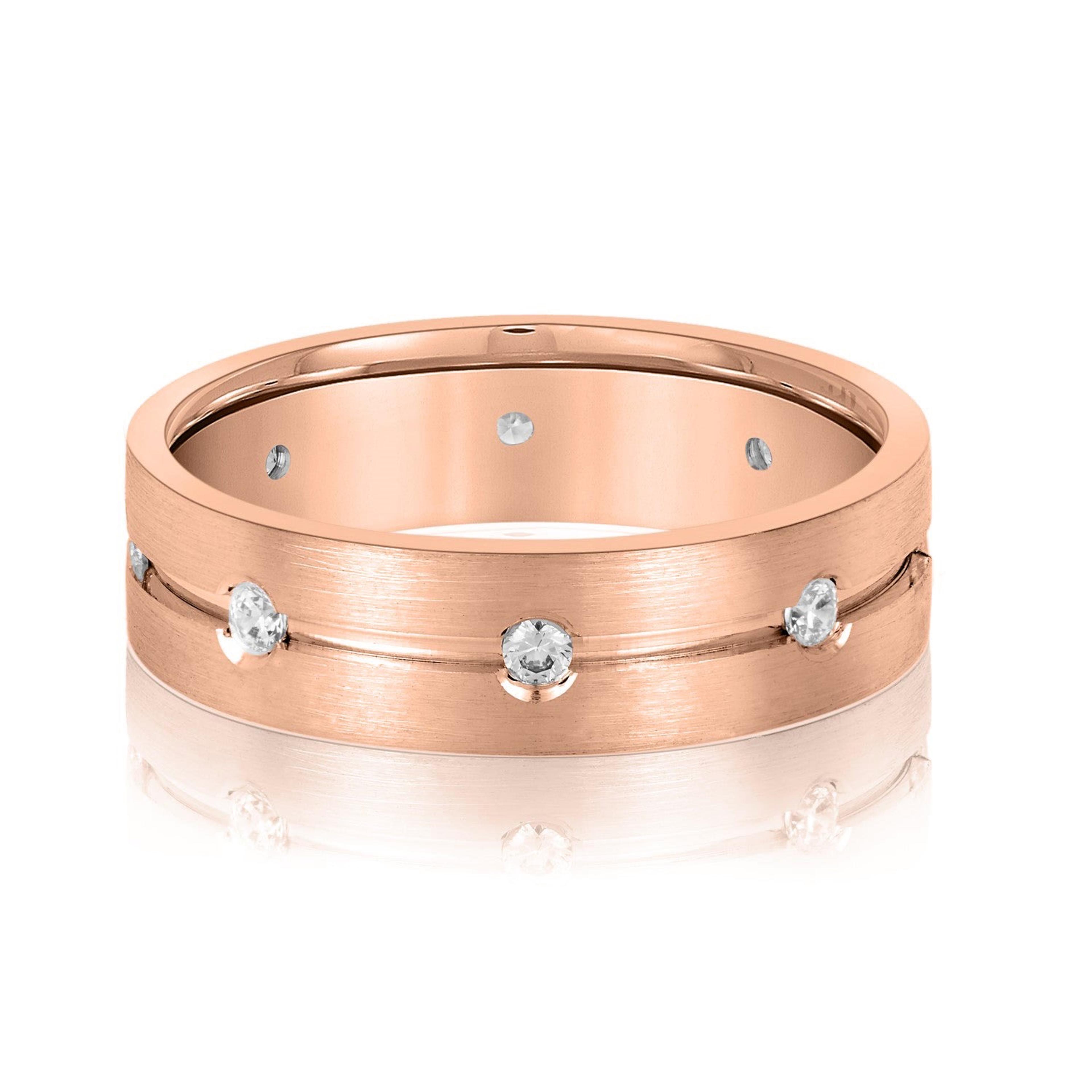 Central Groove Men's Diamond Wedding Band