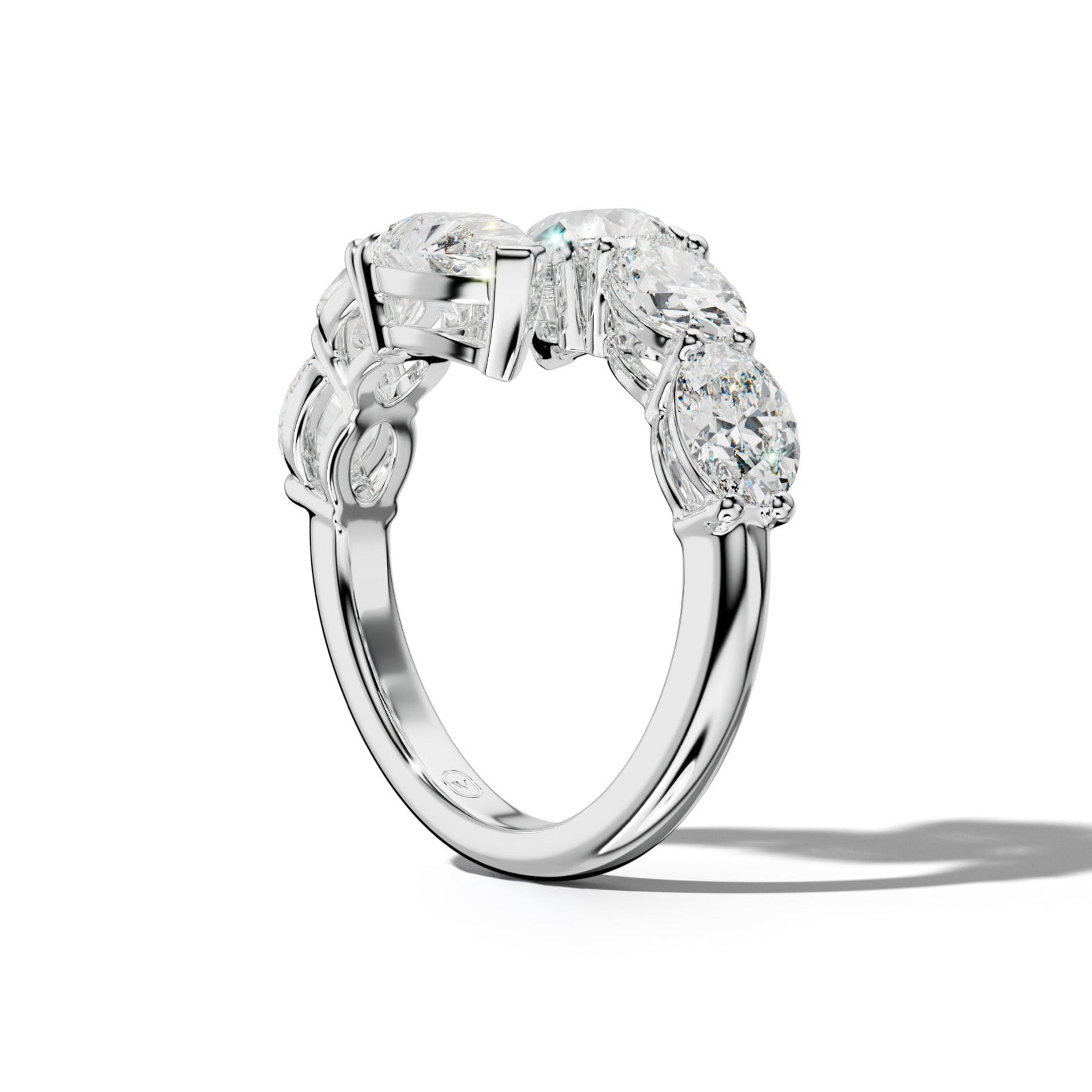 4.0 ct Oval and Pear Shape Diamond Open Wedding Band