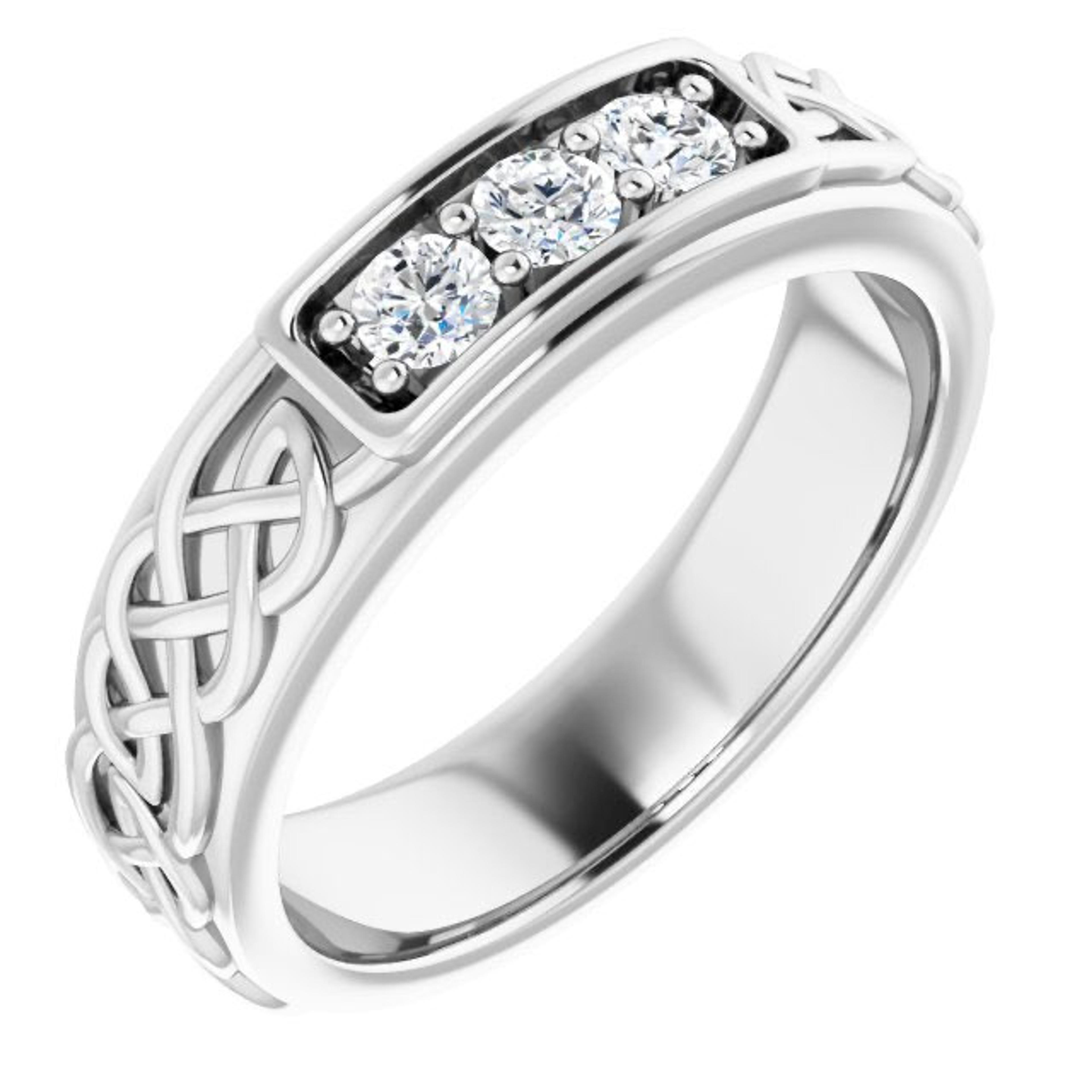 Celtic Knot Design 0.30 ctw Round Diamond Men's Ring