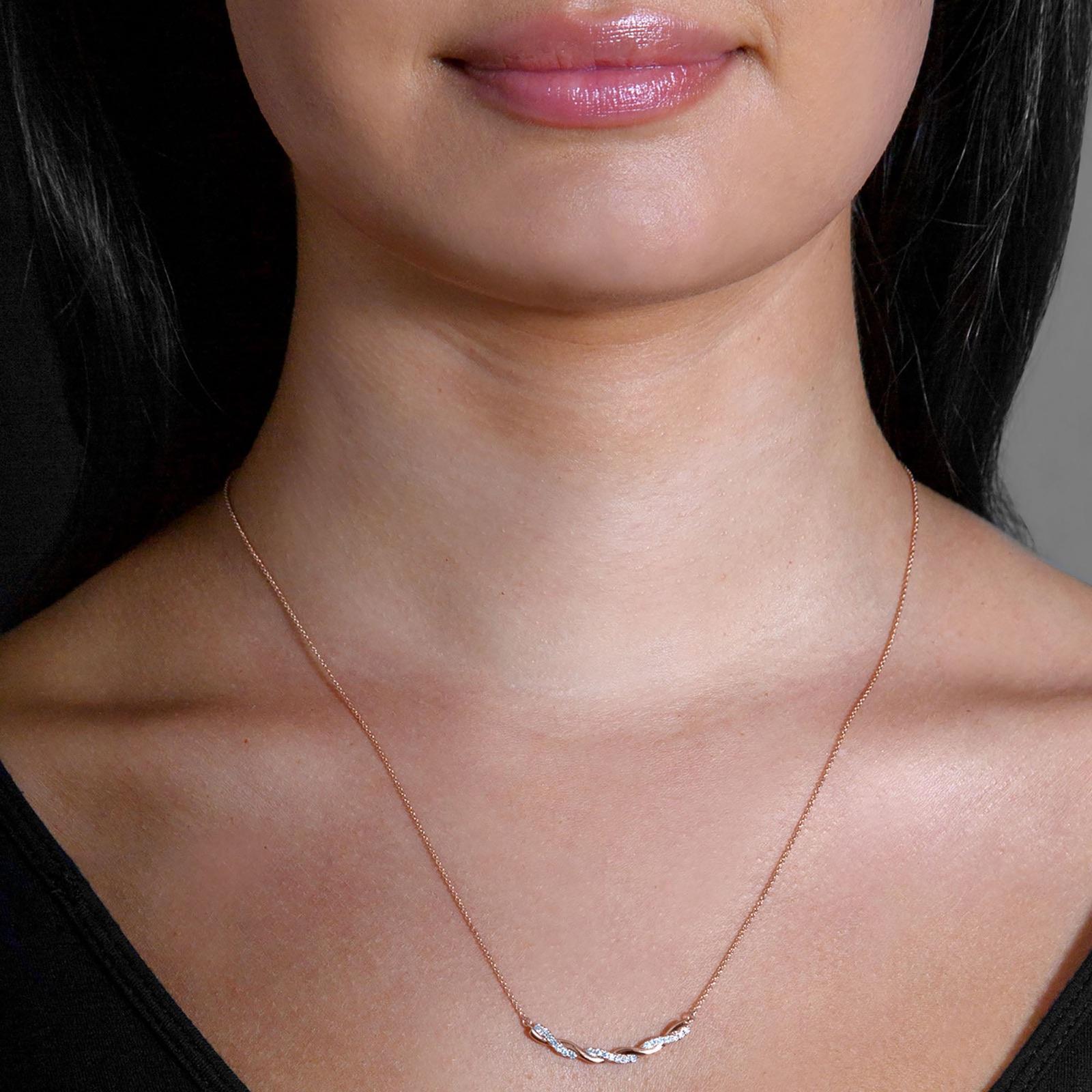 Criss Cross 0.20 ctw Diamond Necklace Pendant-VIRABYANI